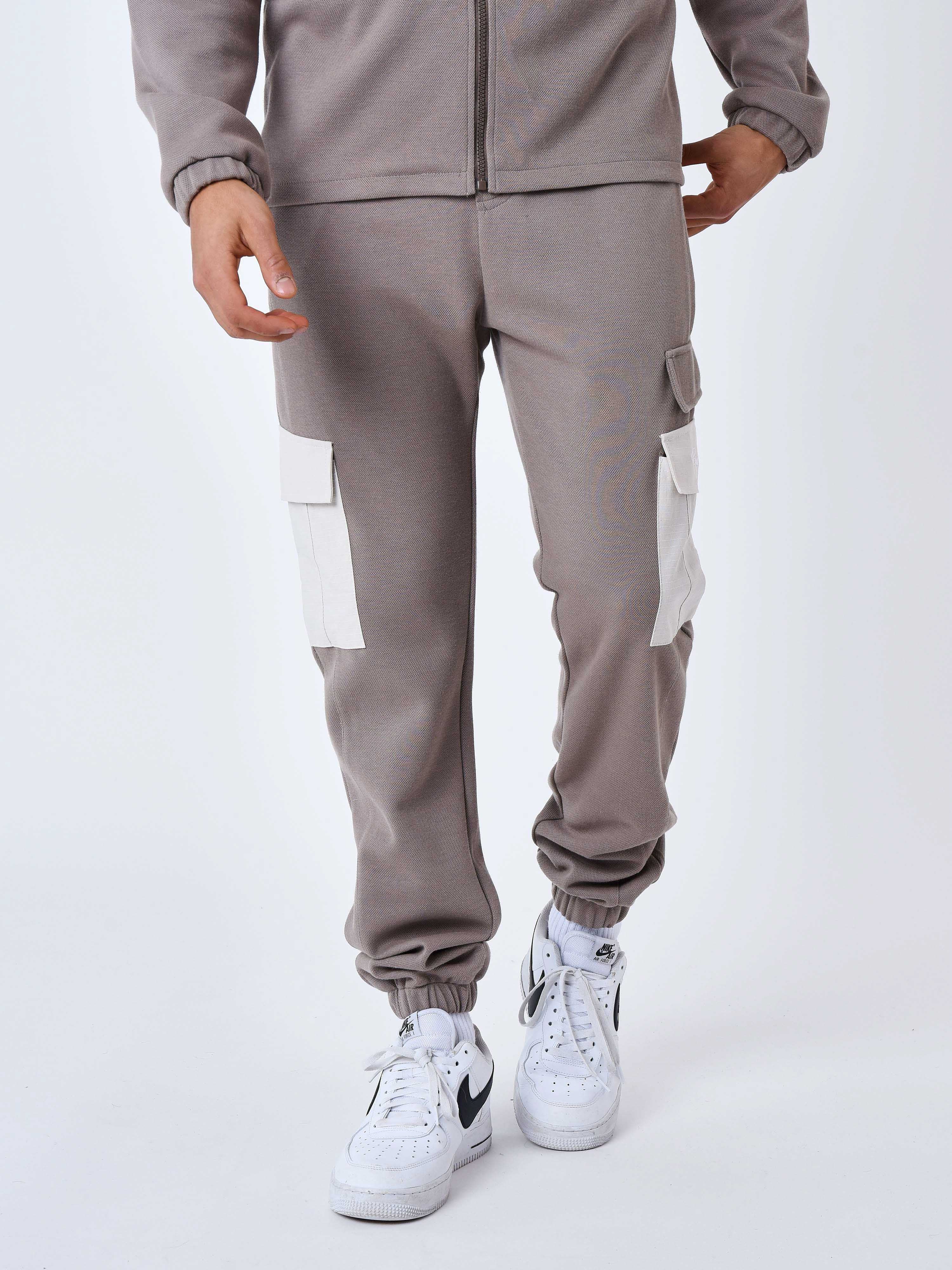 Pantalon de jogging bi-matière a poches-3