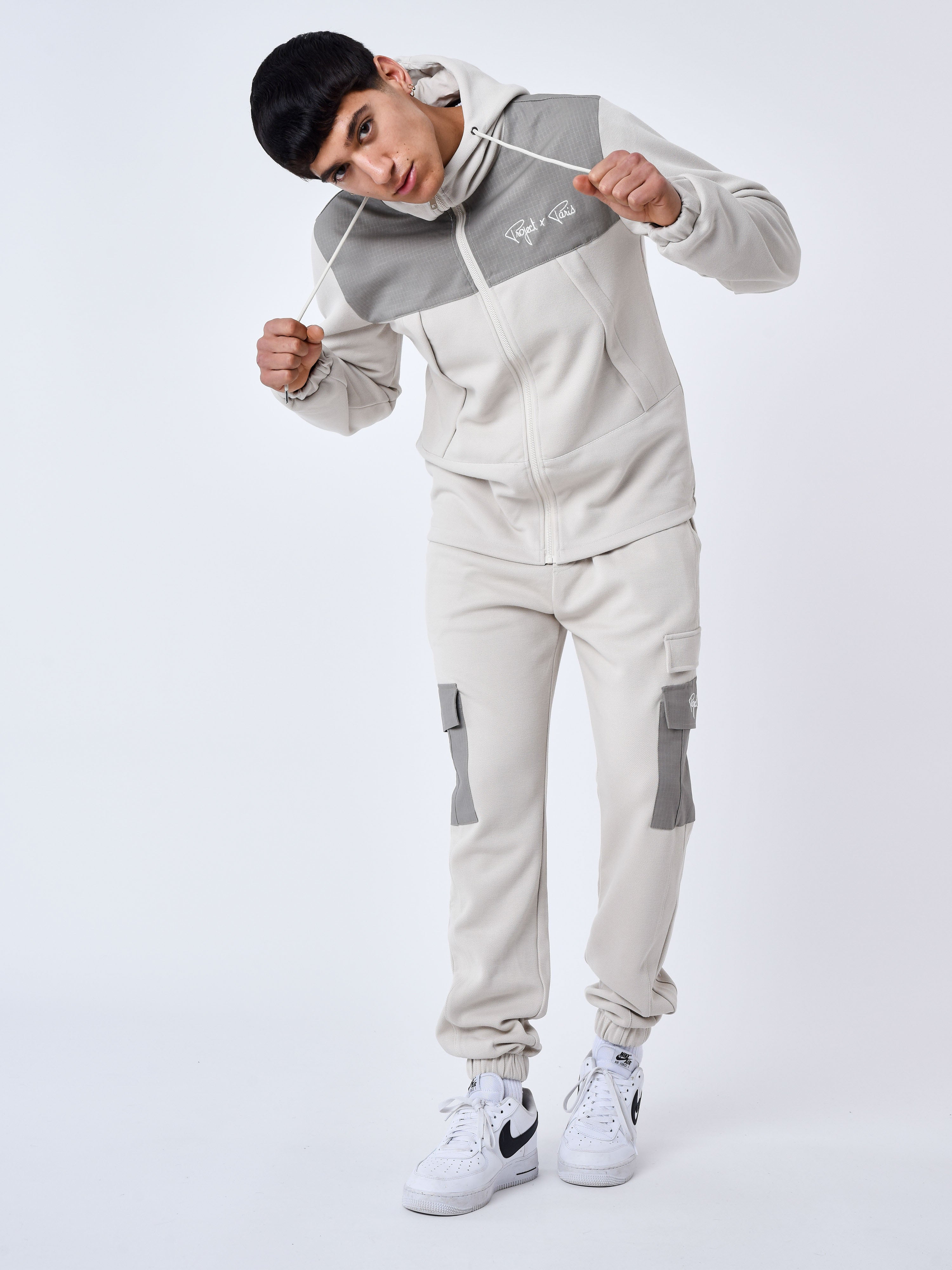 Joggingbroek in twee materialen met zakken-1