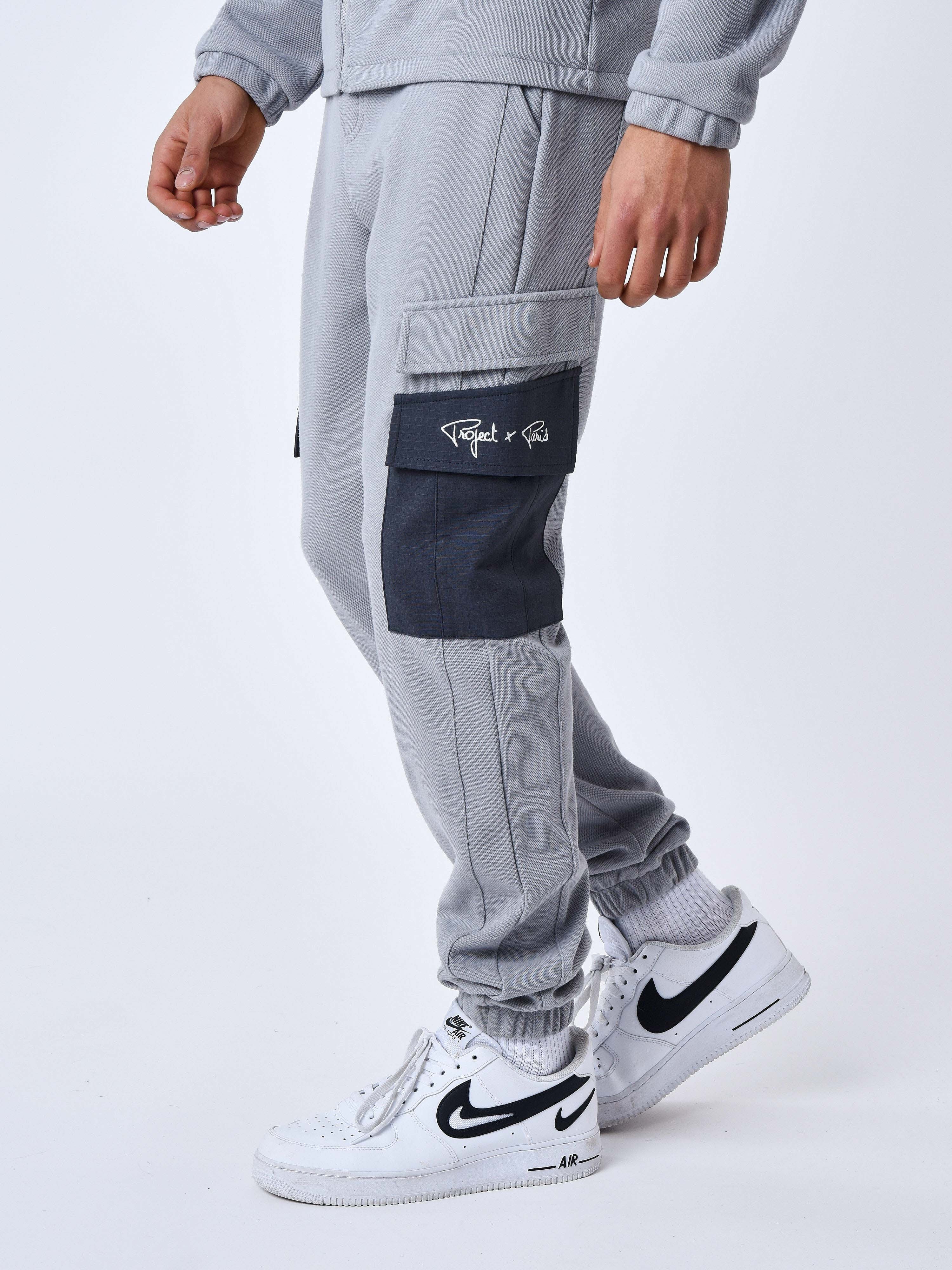 Pantalon de jogging bi-matière a poches-4