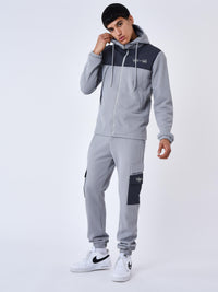 Jogginghose aus zwei Materialien mit Taschen