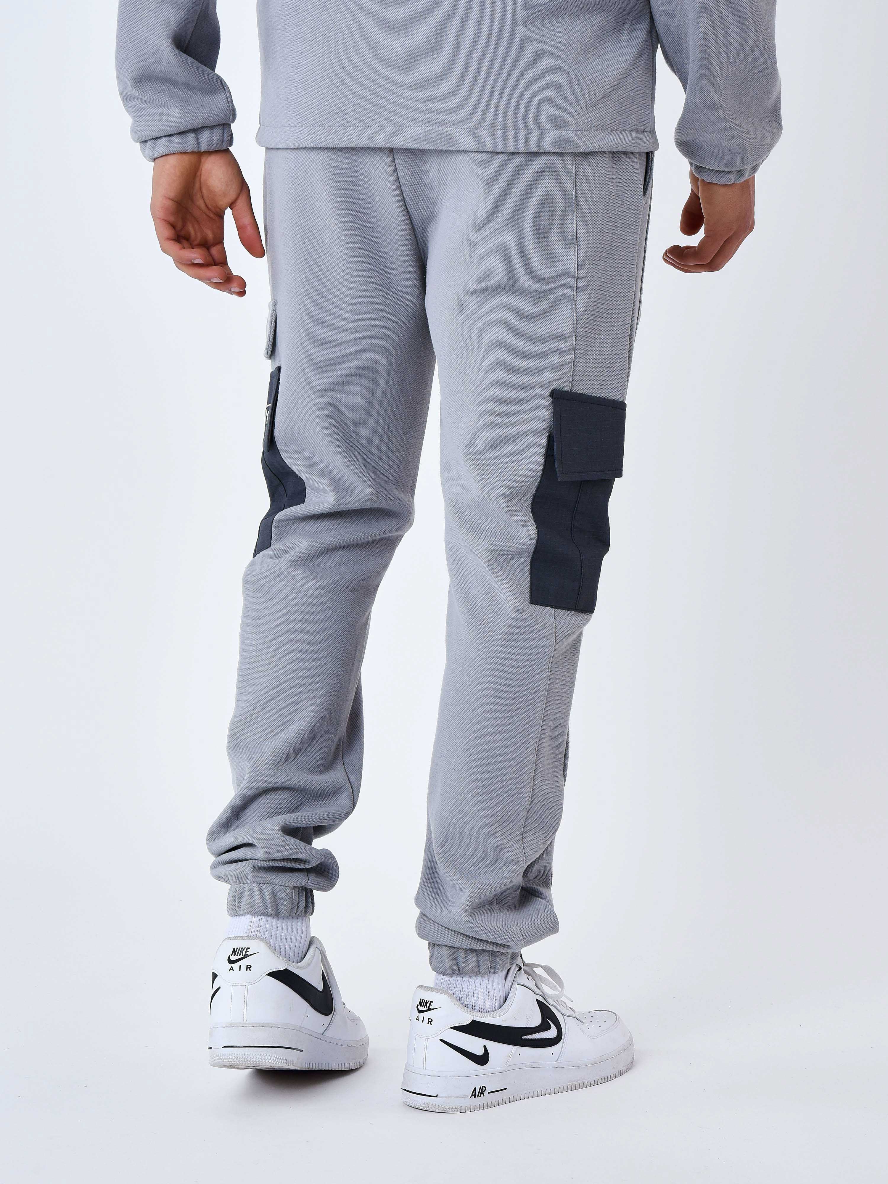 Pantalon de jogging bi-matière a poches-5