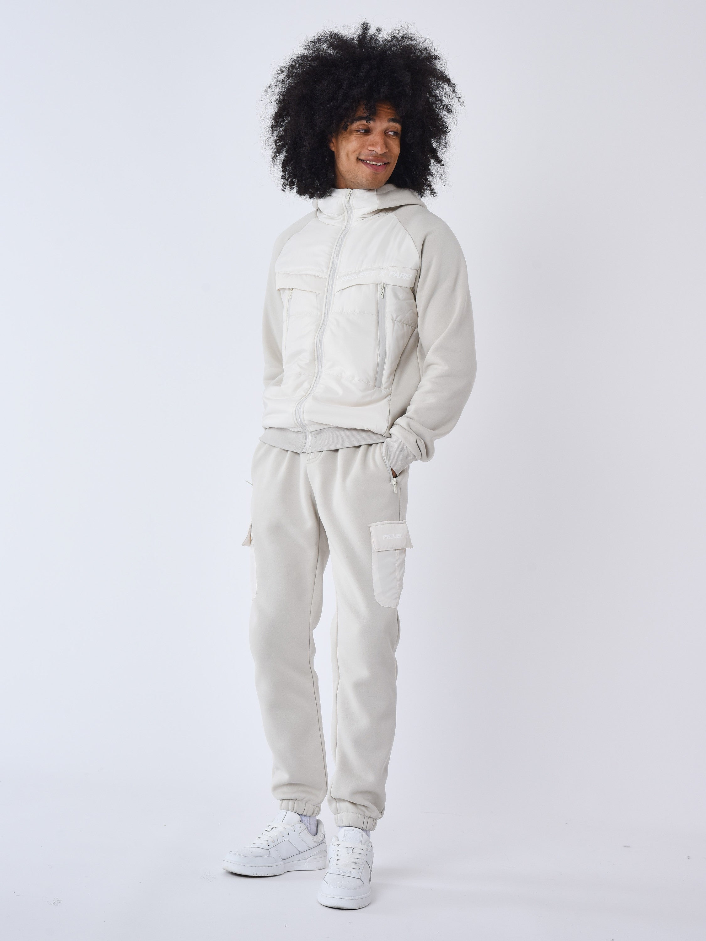 Jogger bottoms with two-tone panel-1