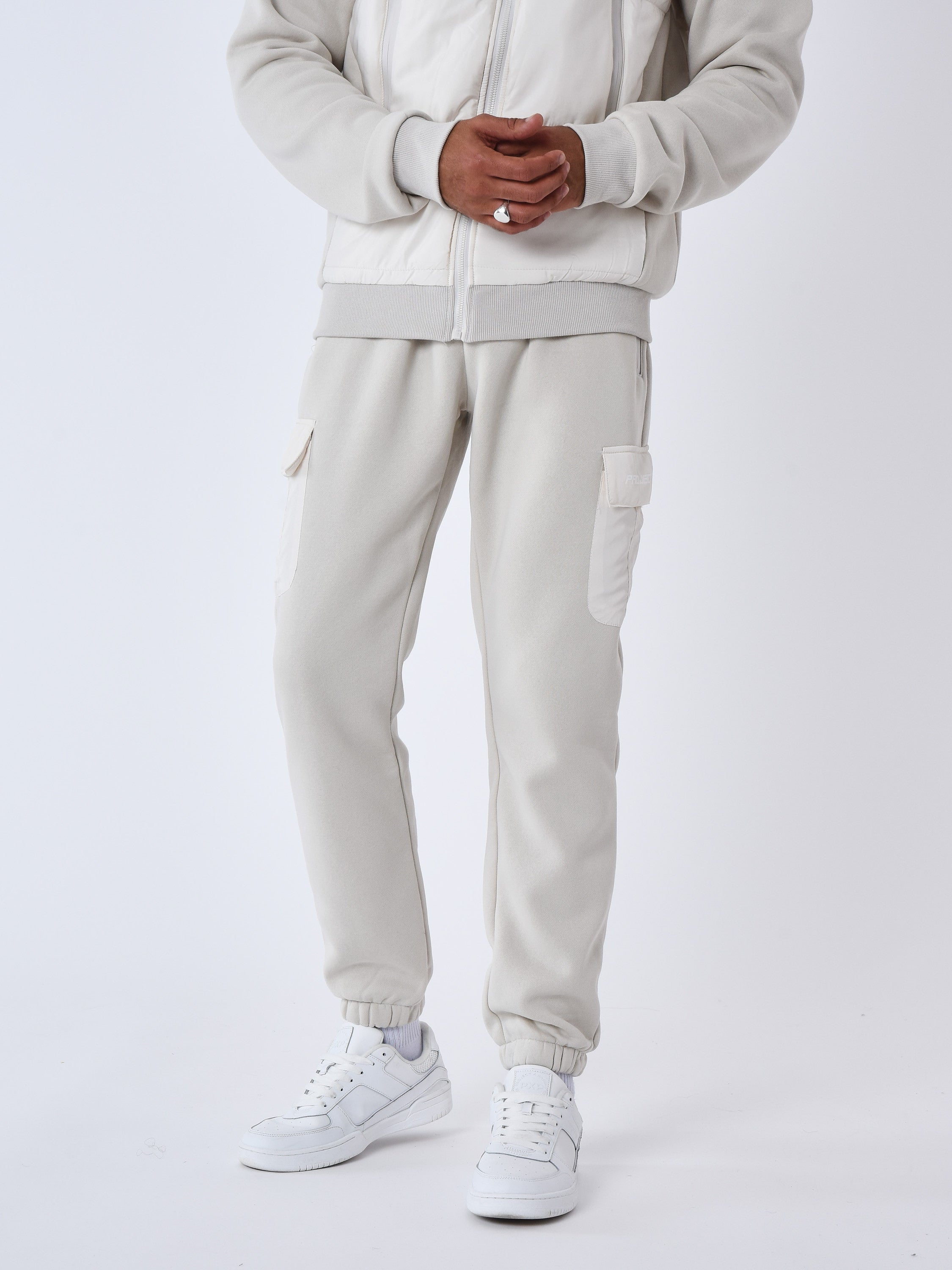 Jogger bottoms with two-tone panel-2