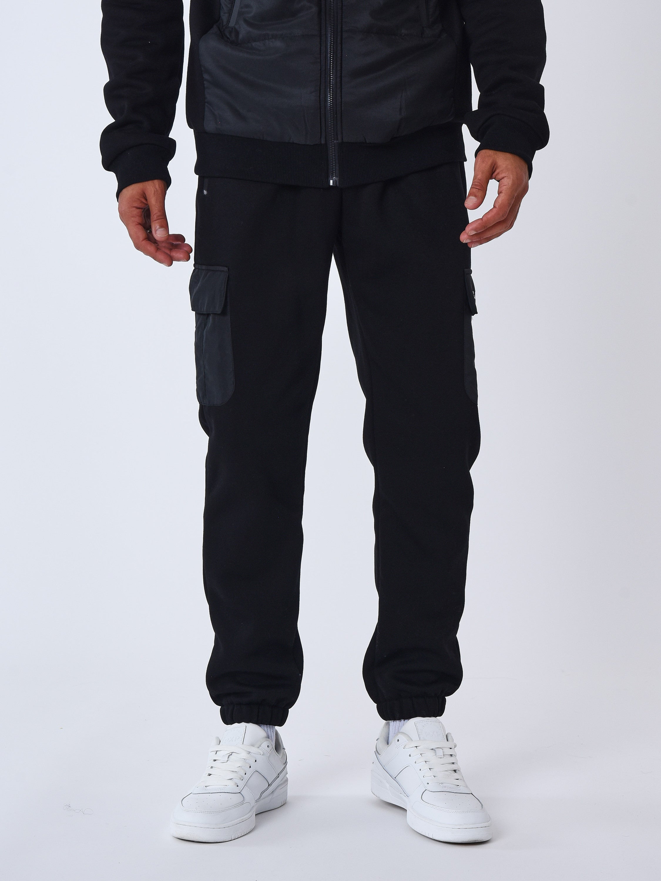 Bas de jogging avec empiècement bimatière-2