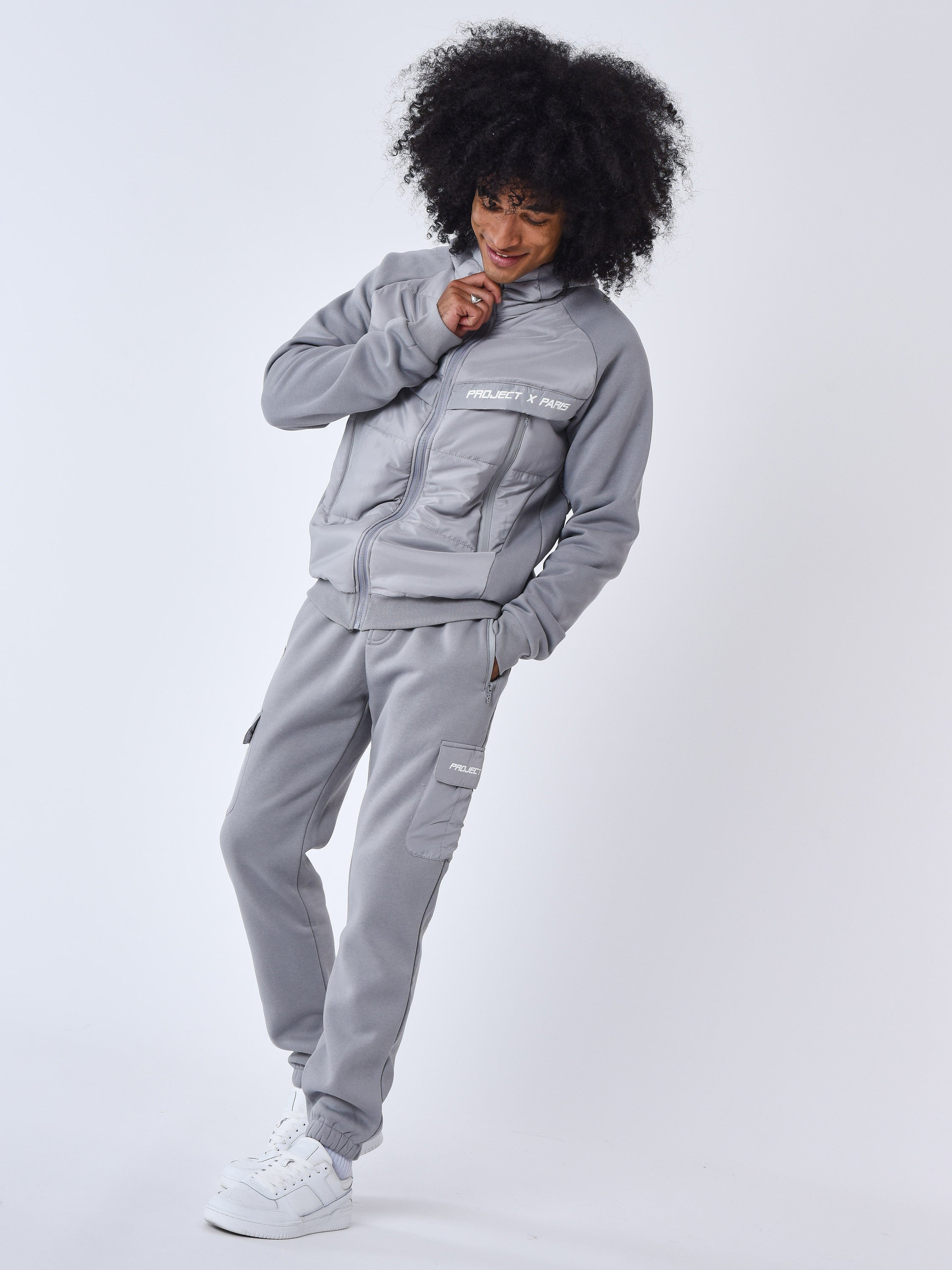 Jogger bottoms with two-tone panel-6