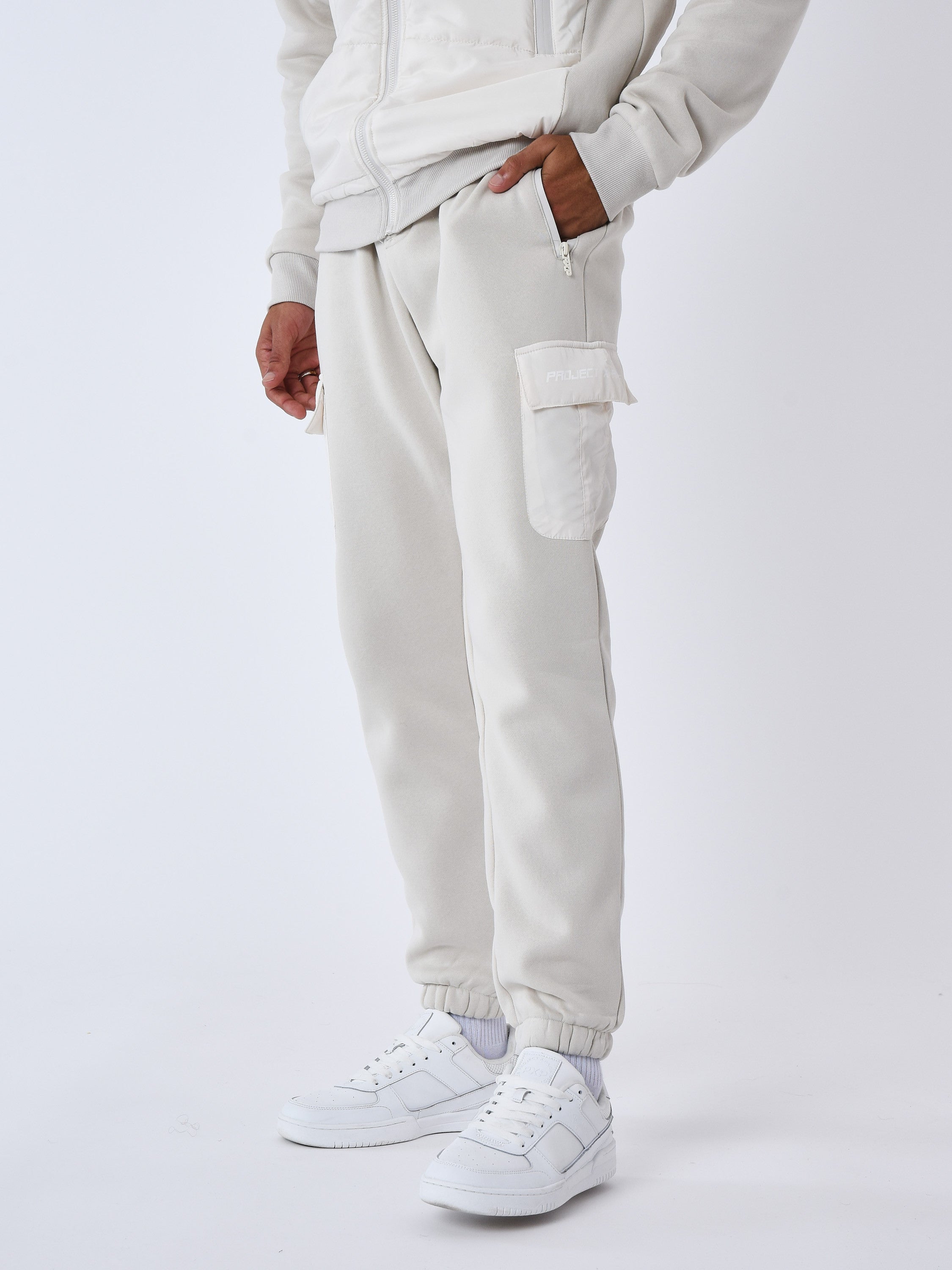 Jogger bottoms with two-tone panel-3
