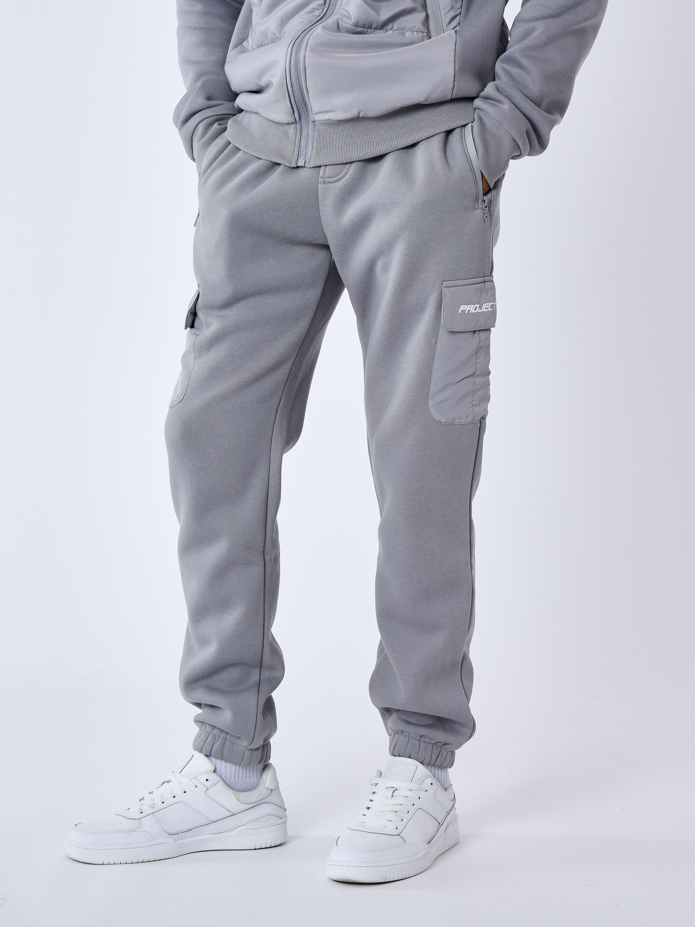 Jogger bottoms with two-tone panel-3
