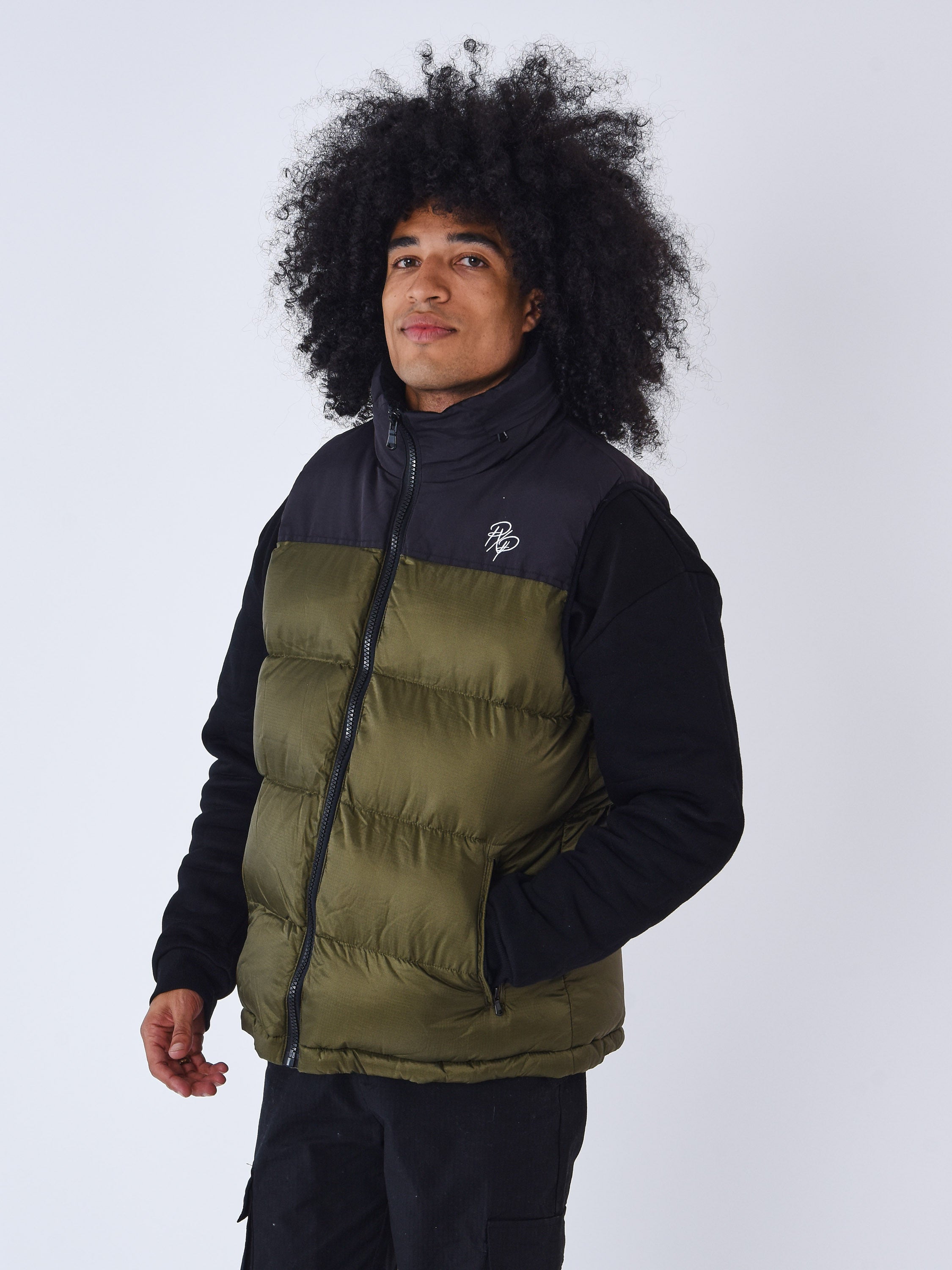 Chaqueta sin mangas con inserto-5