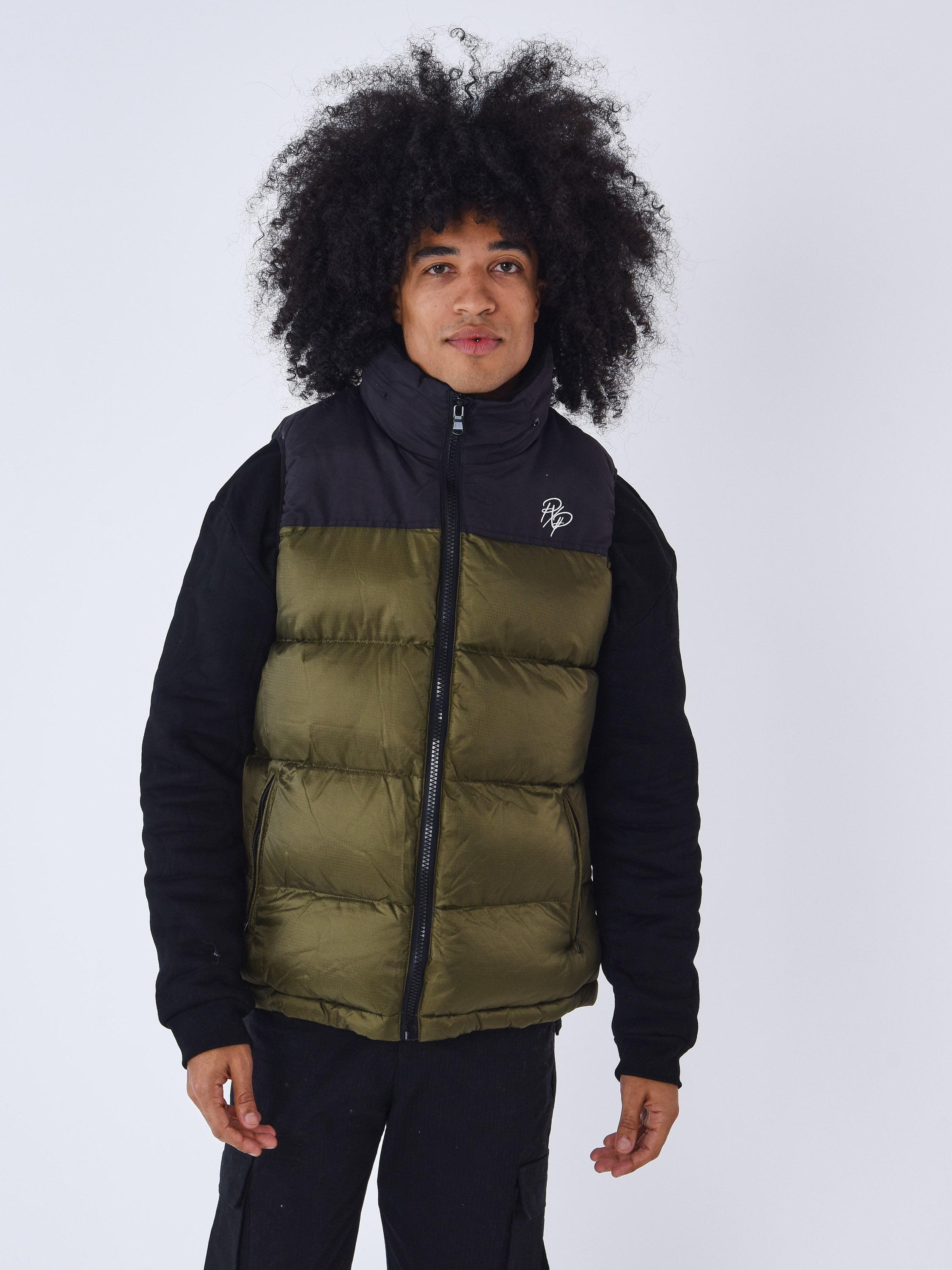 Chaqueta sin mangas con inserto-4
