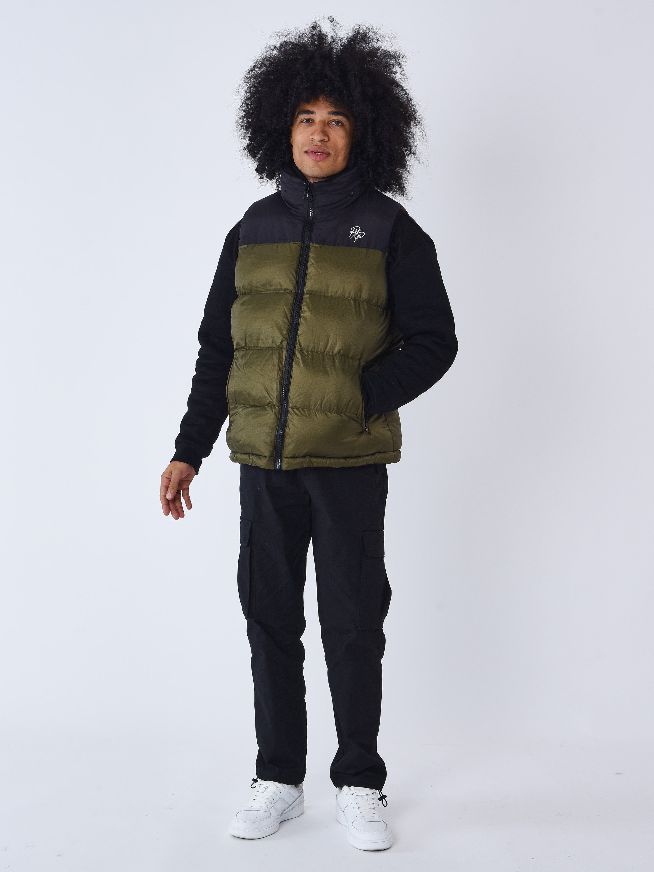 Chaqueta sin mangas con inserto-2