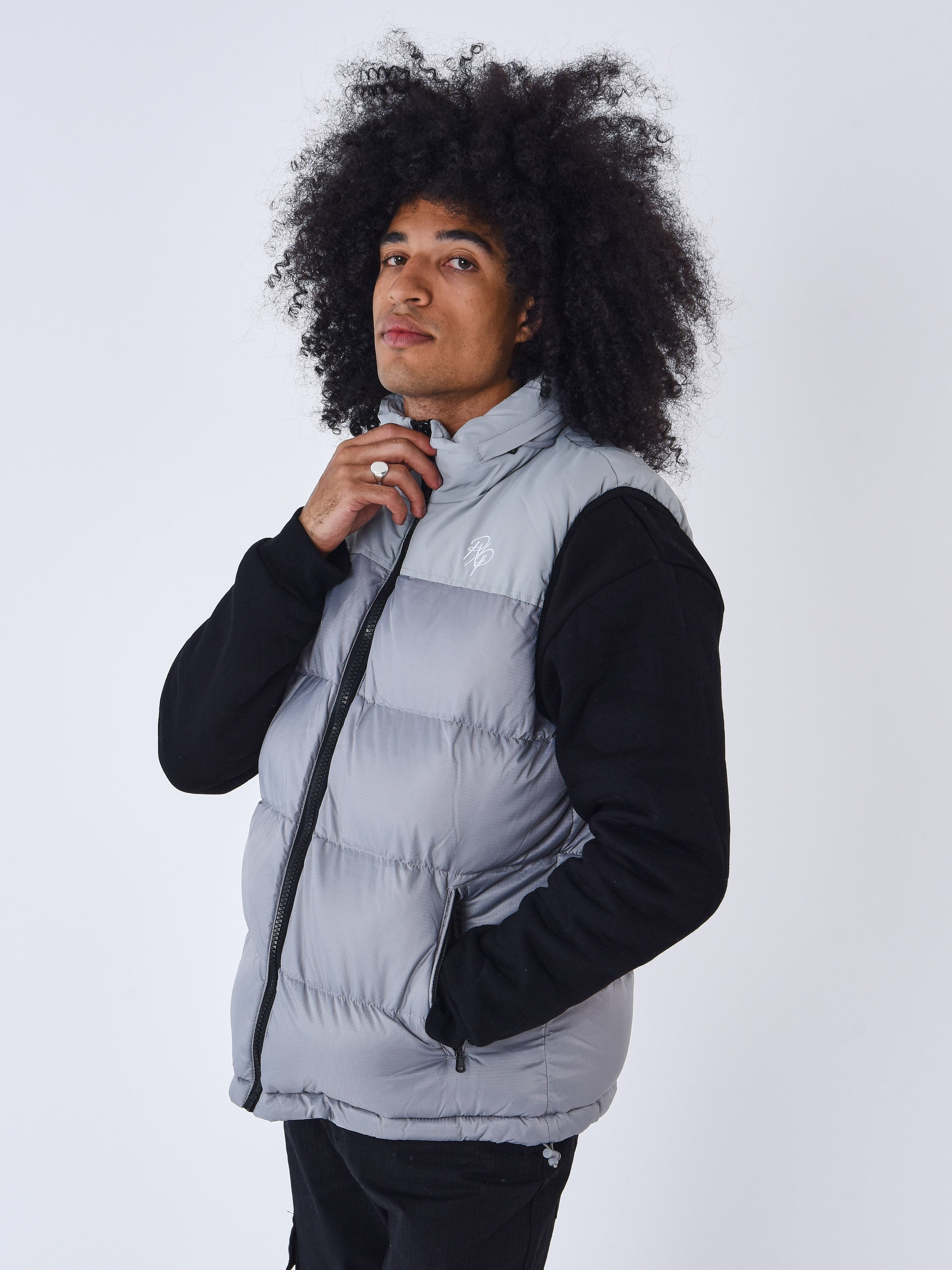 Chaqueta sin mangas con inserto-5