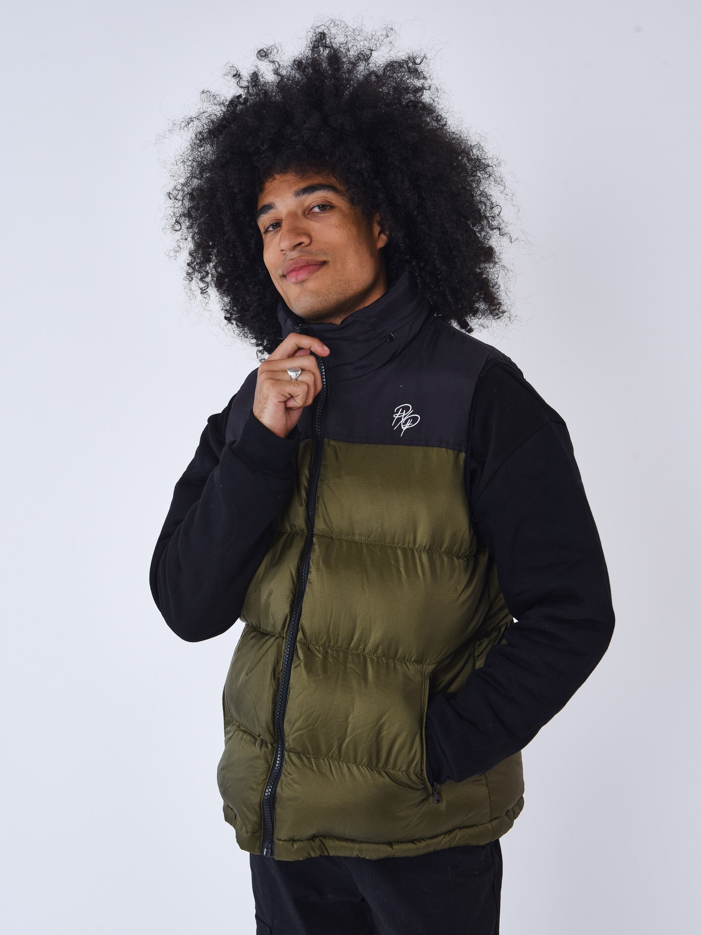 Chaqueta sin mangas con inserto-1