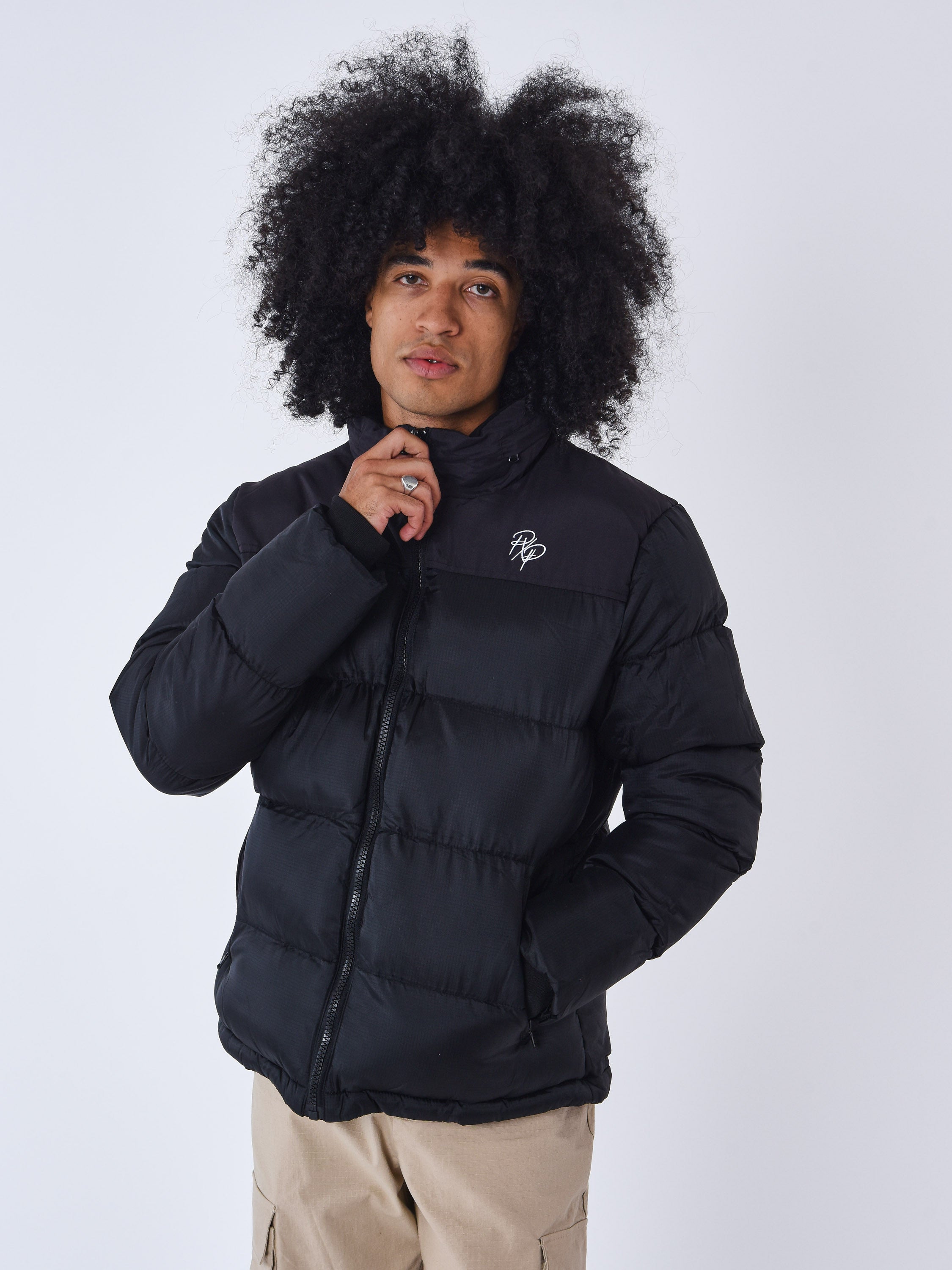 Doudoune brillante noire pour homme Doudoune brillante noire pour homme
