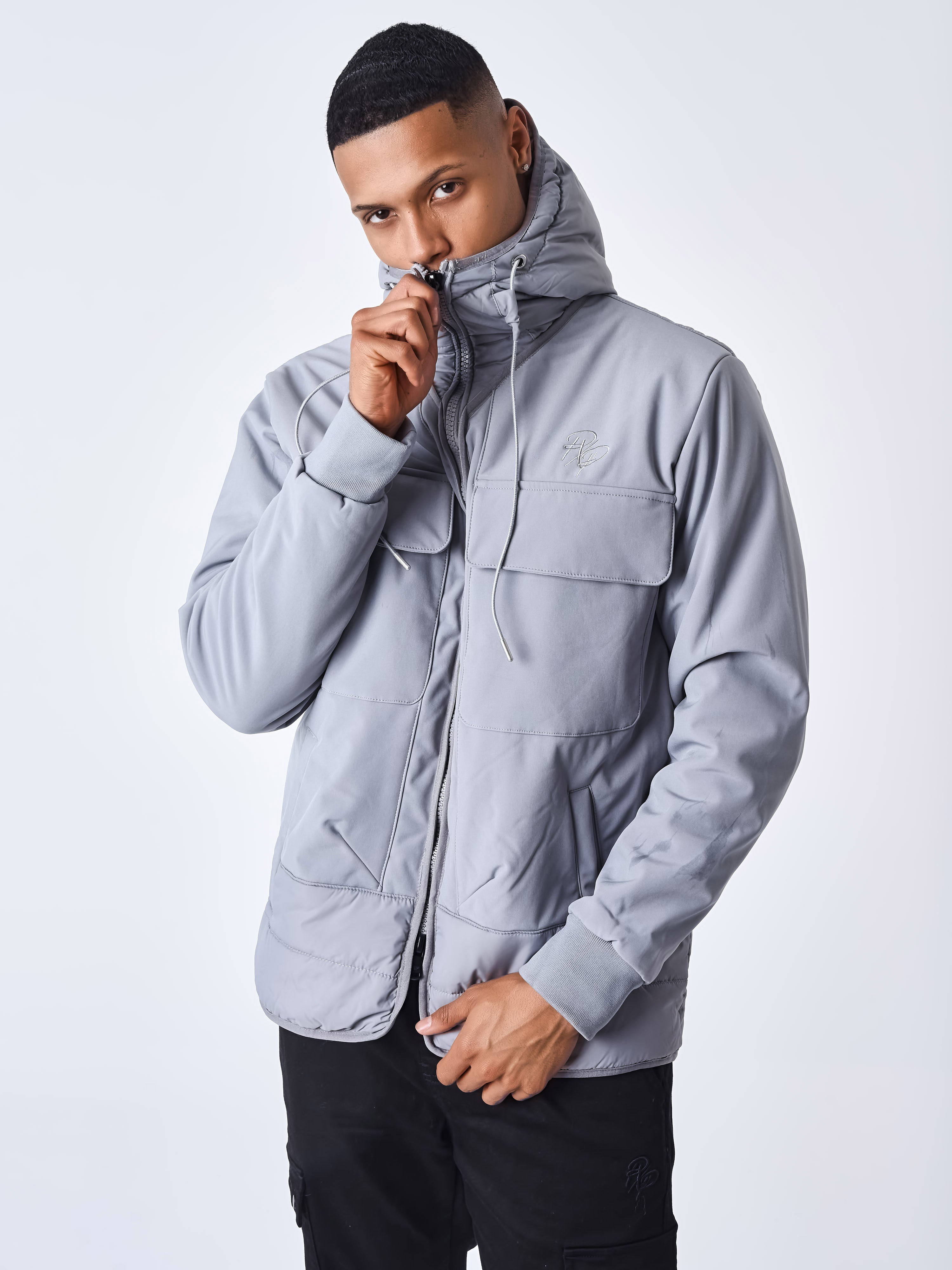 Two-tone quilted coat-1