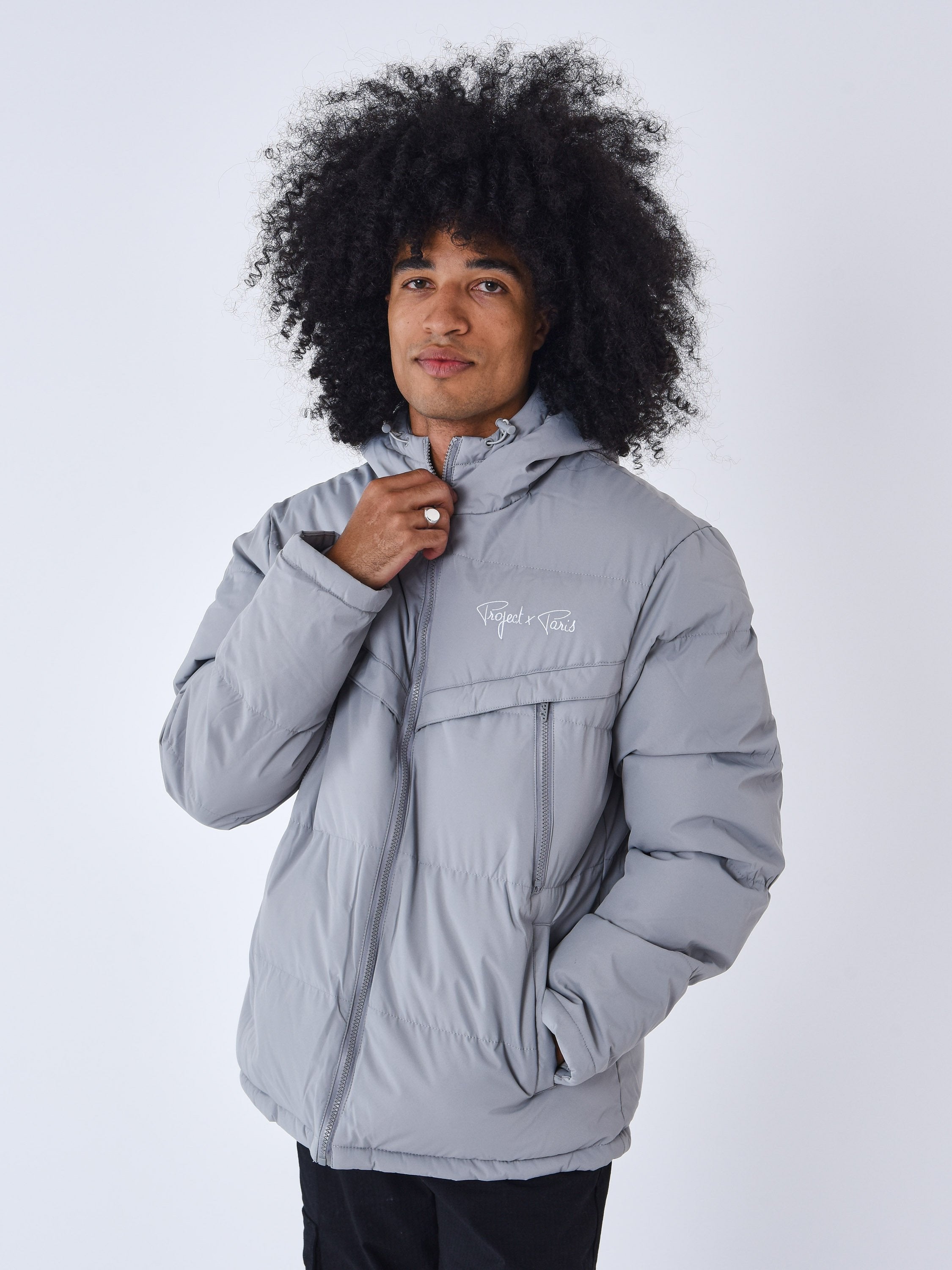 Steppjacke mit Taschen und Kapuze-1