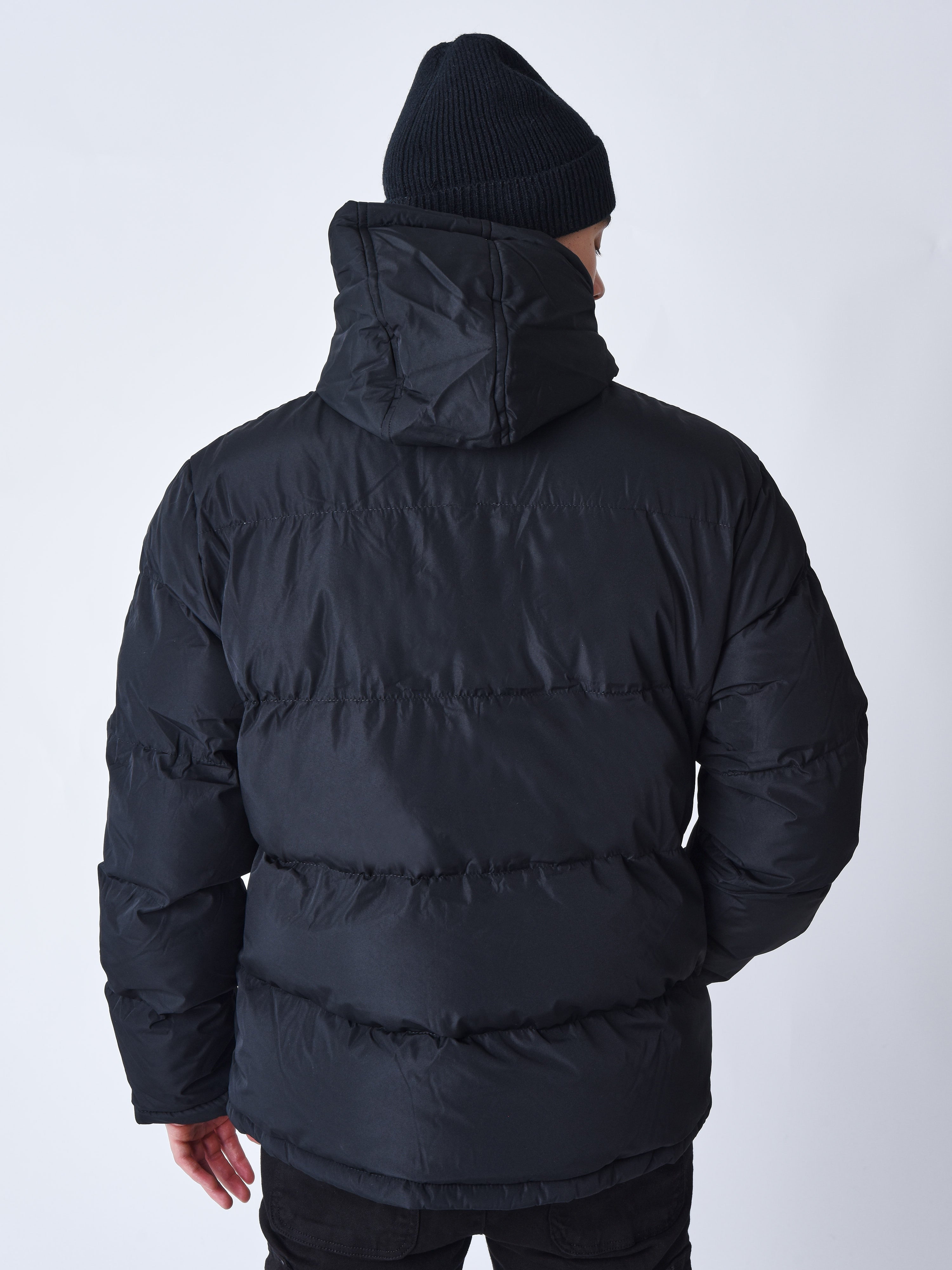 Puffer jacket with pockets and hood-2