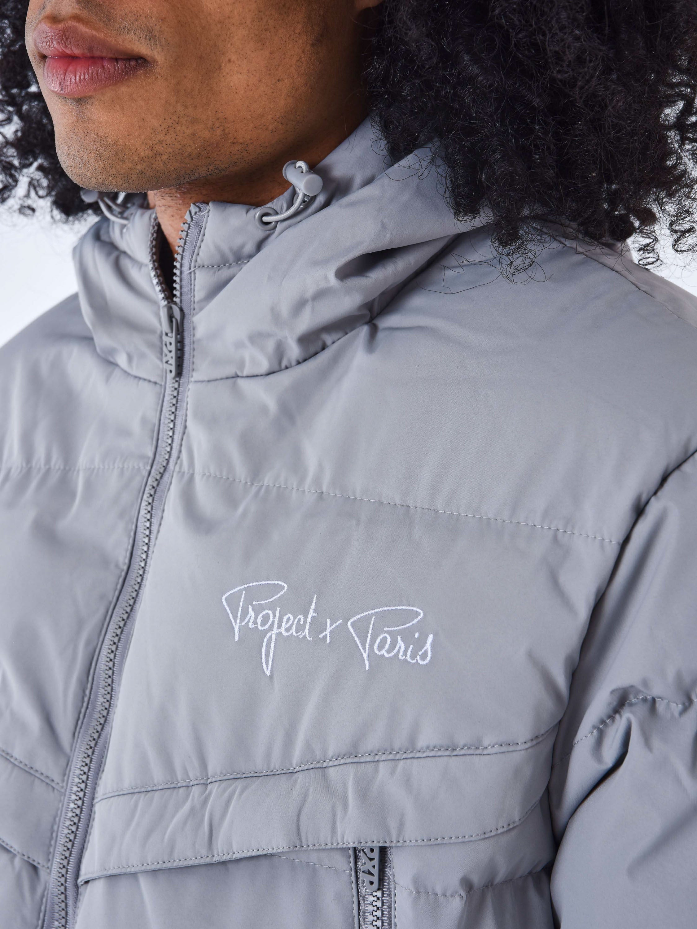 Steppjacke mit Taschen und Kapuze-6