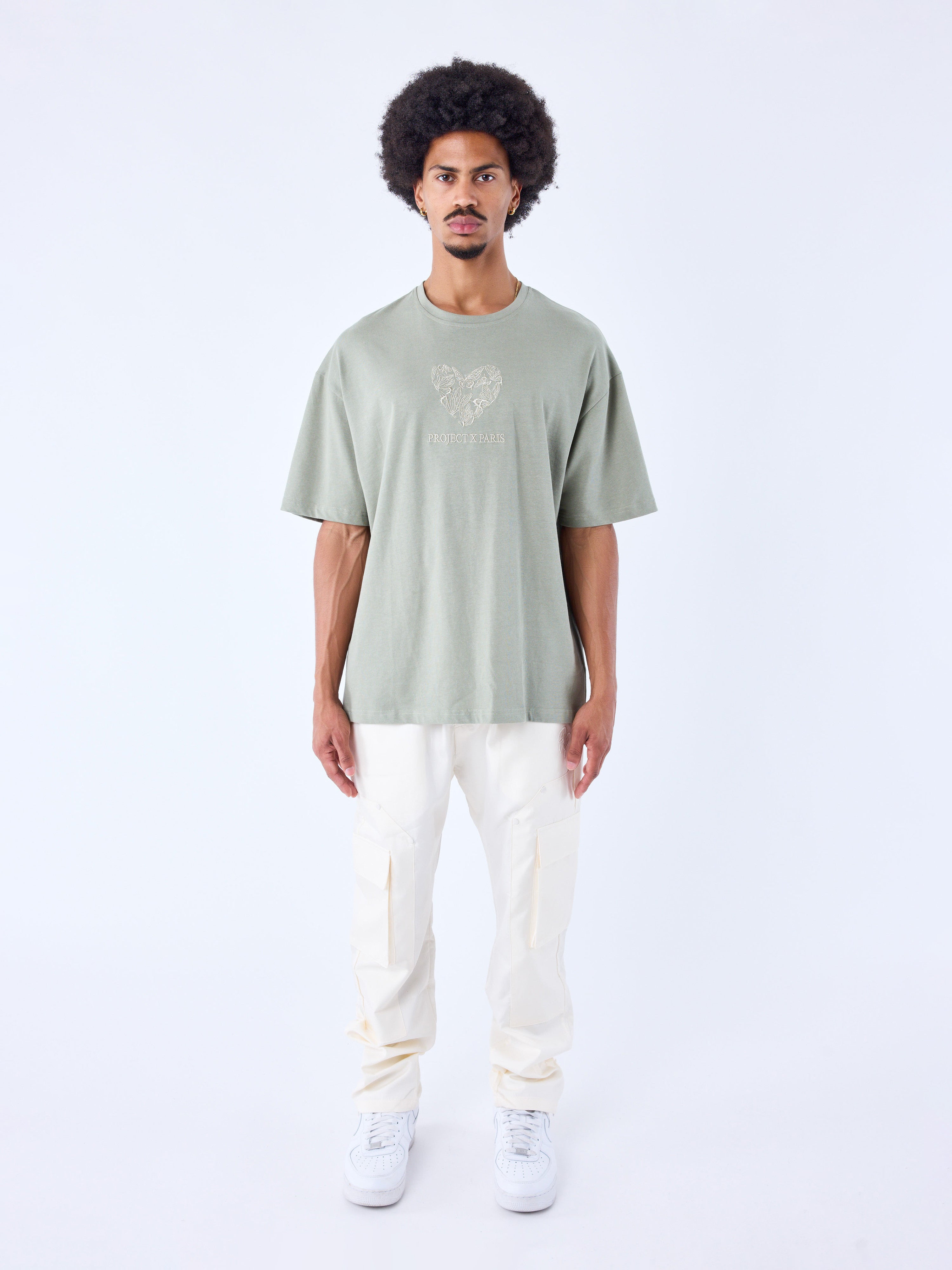 T-shirt coeur papillon brodé-3