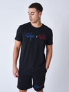 Camiseta distintiva tricolor