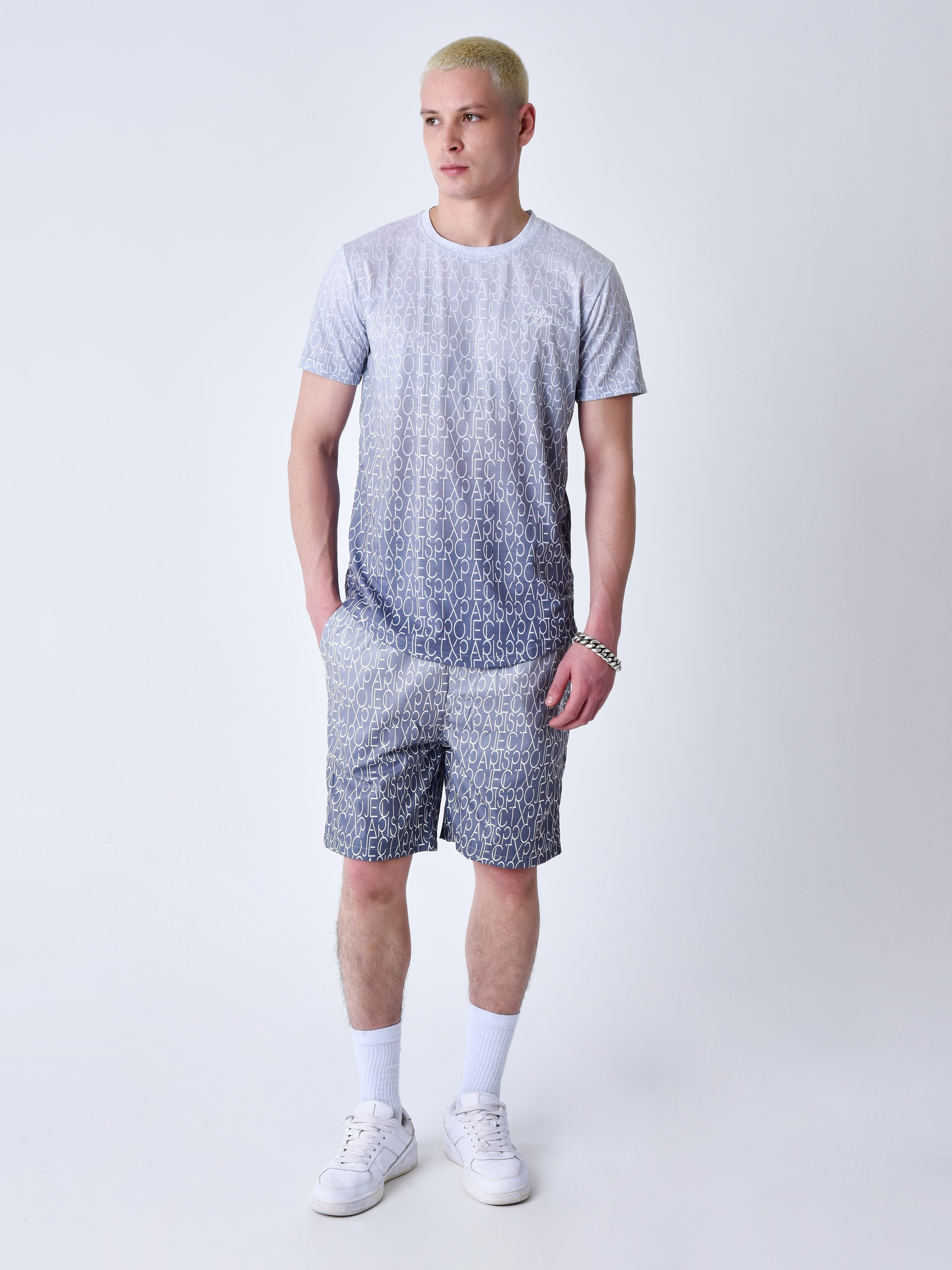 Bicolor gradient effect and all over swim shorts-1