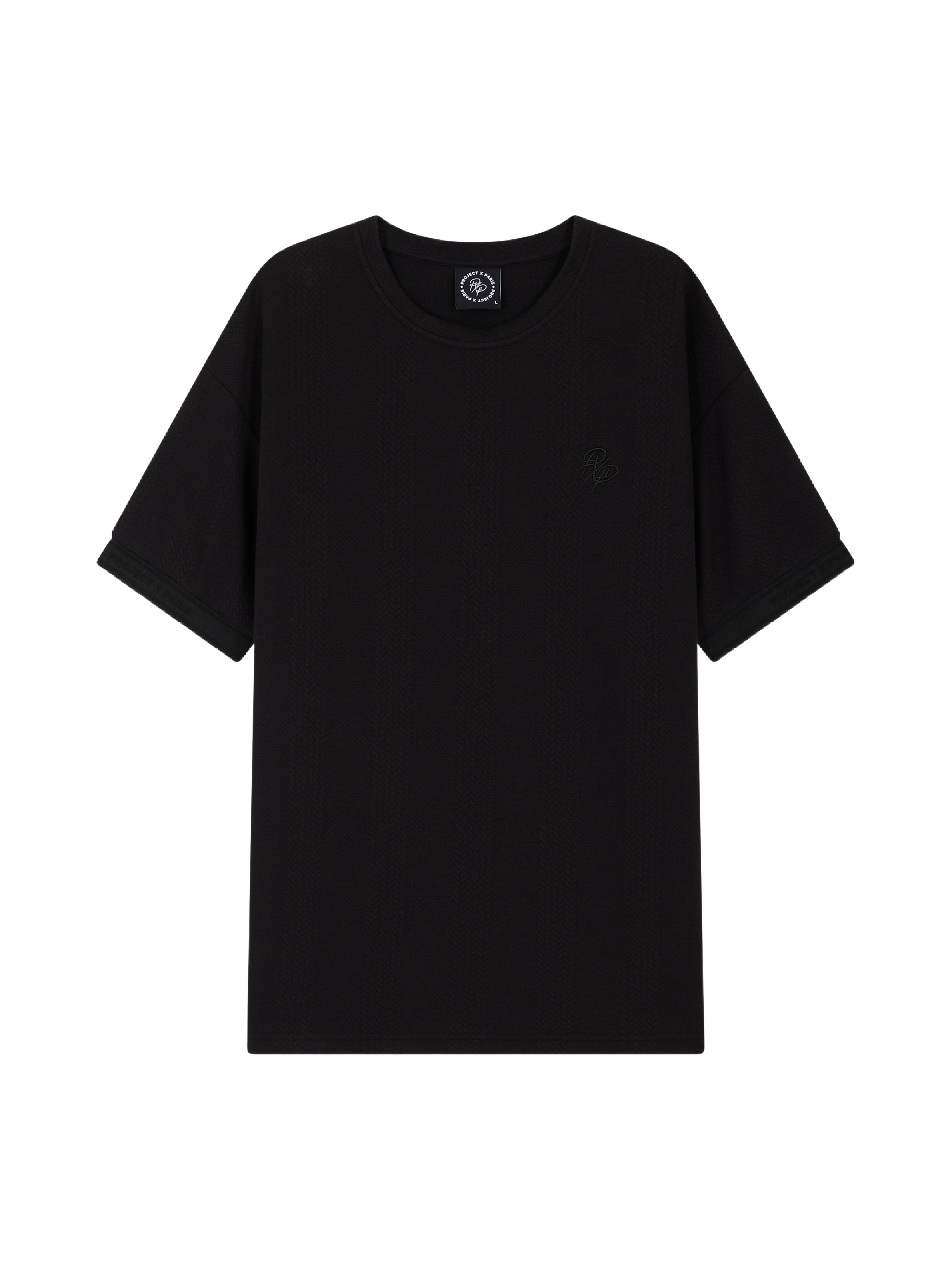 T-shirt met hoge hals en gebreide look-6
