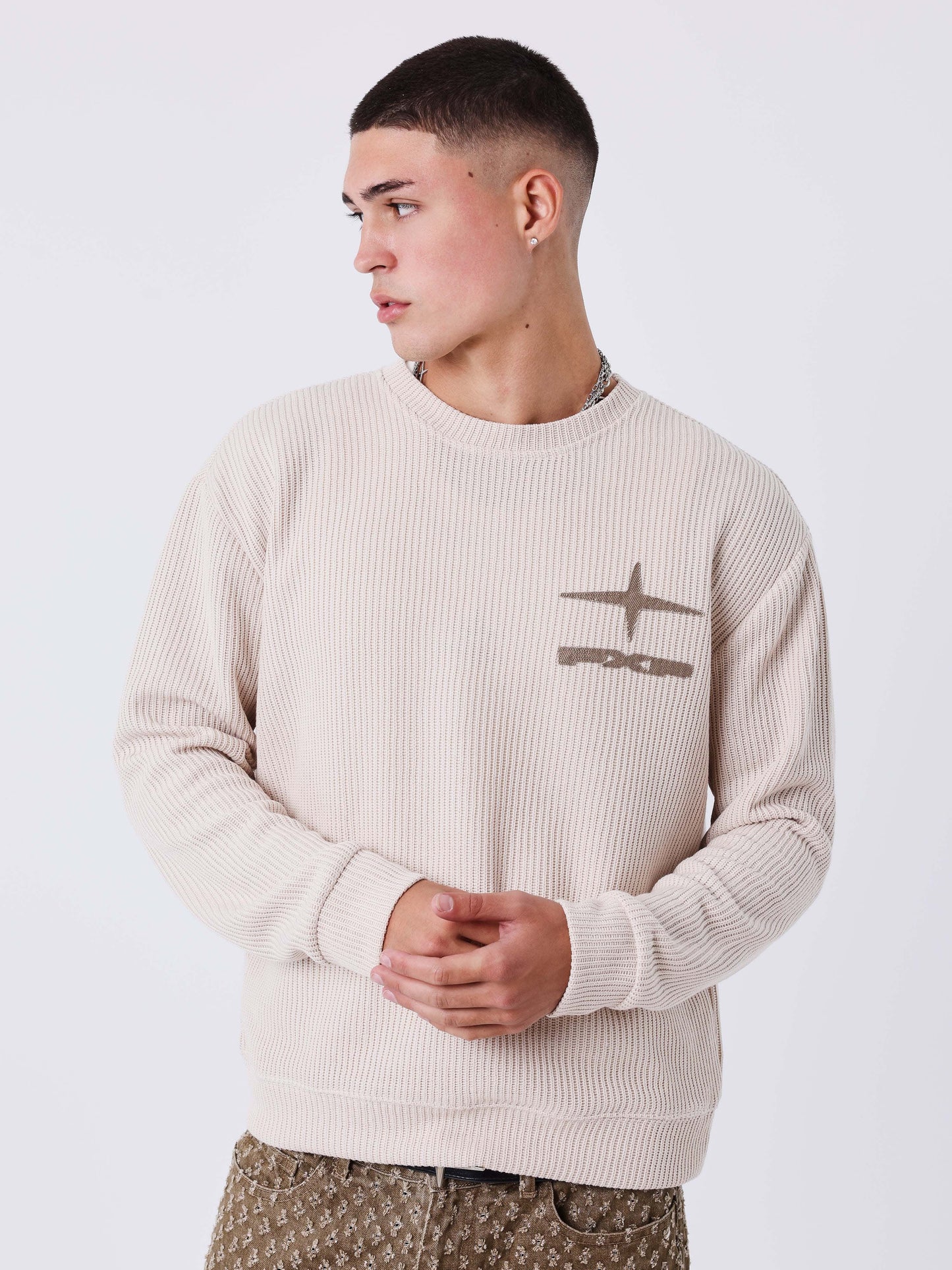 Maglione girocollo con patch Polaris