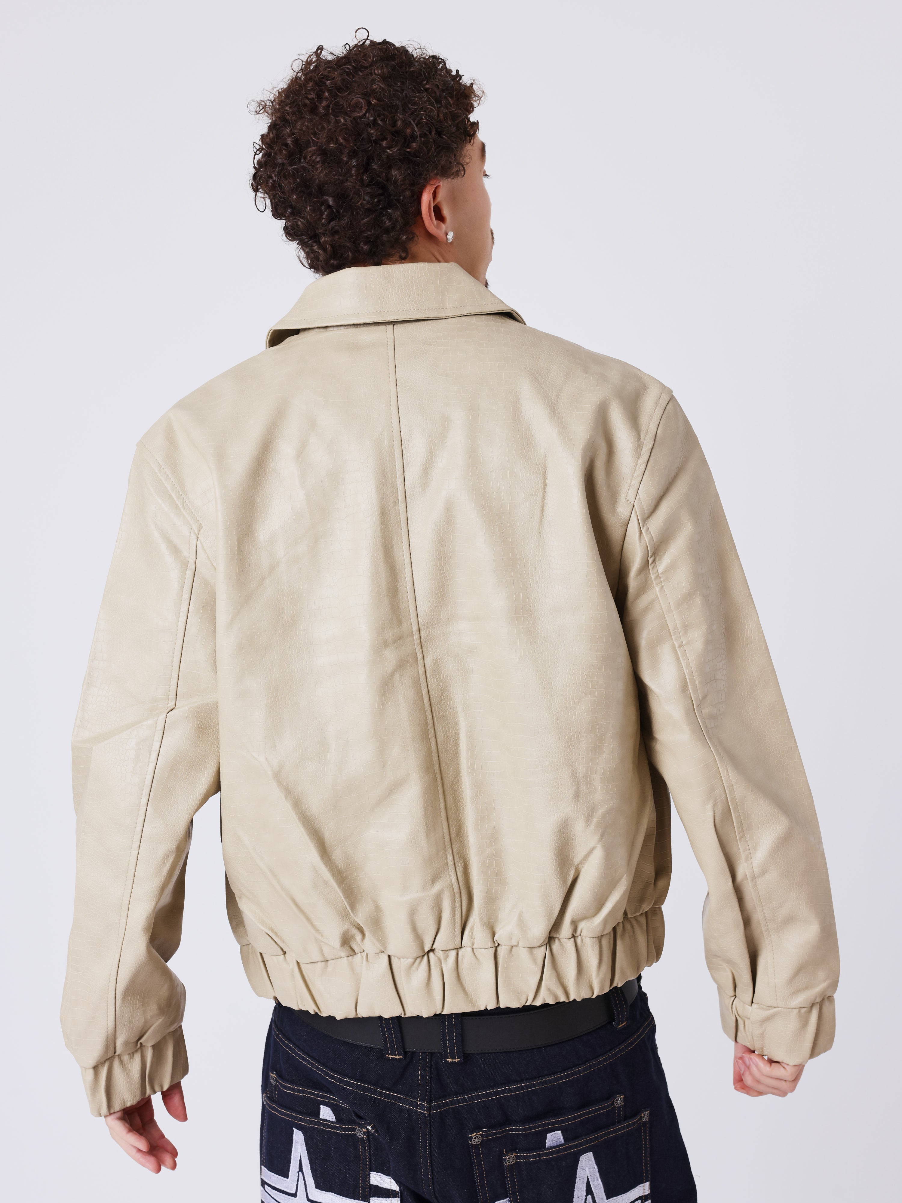 Urban zip-up jacket in vegan leather-2
