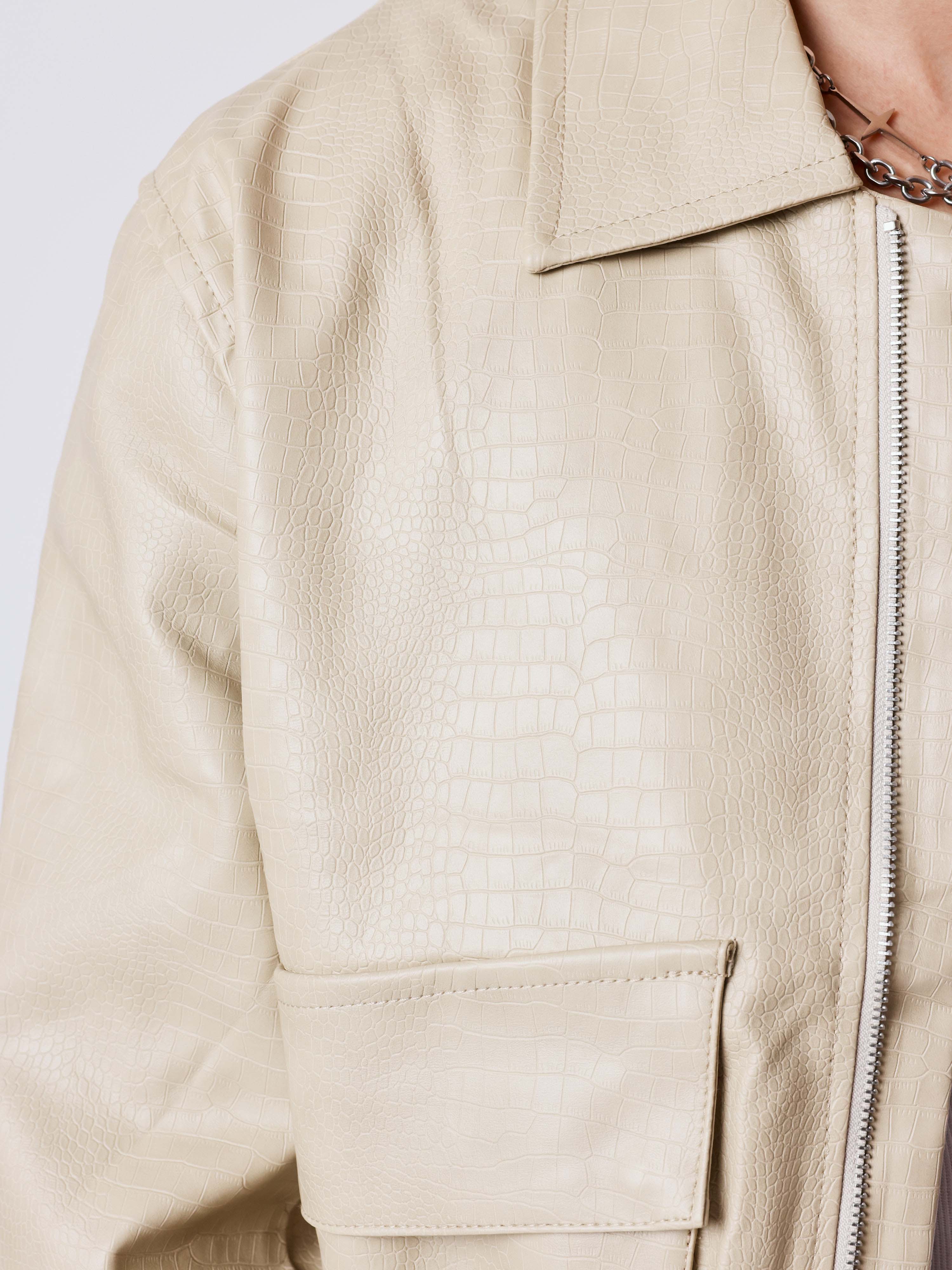 Urban zip-up jacket in vegan leather-5