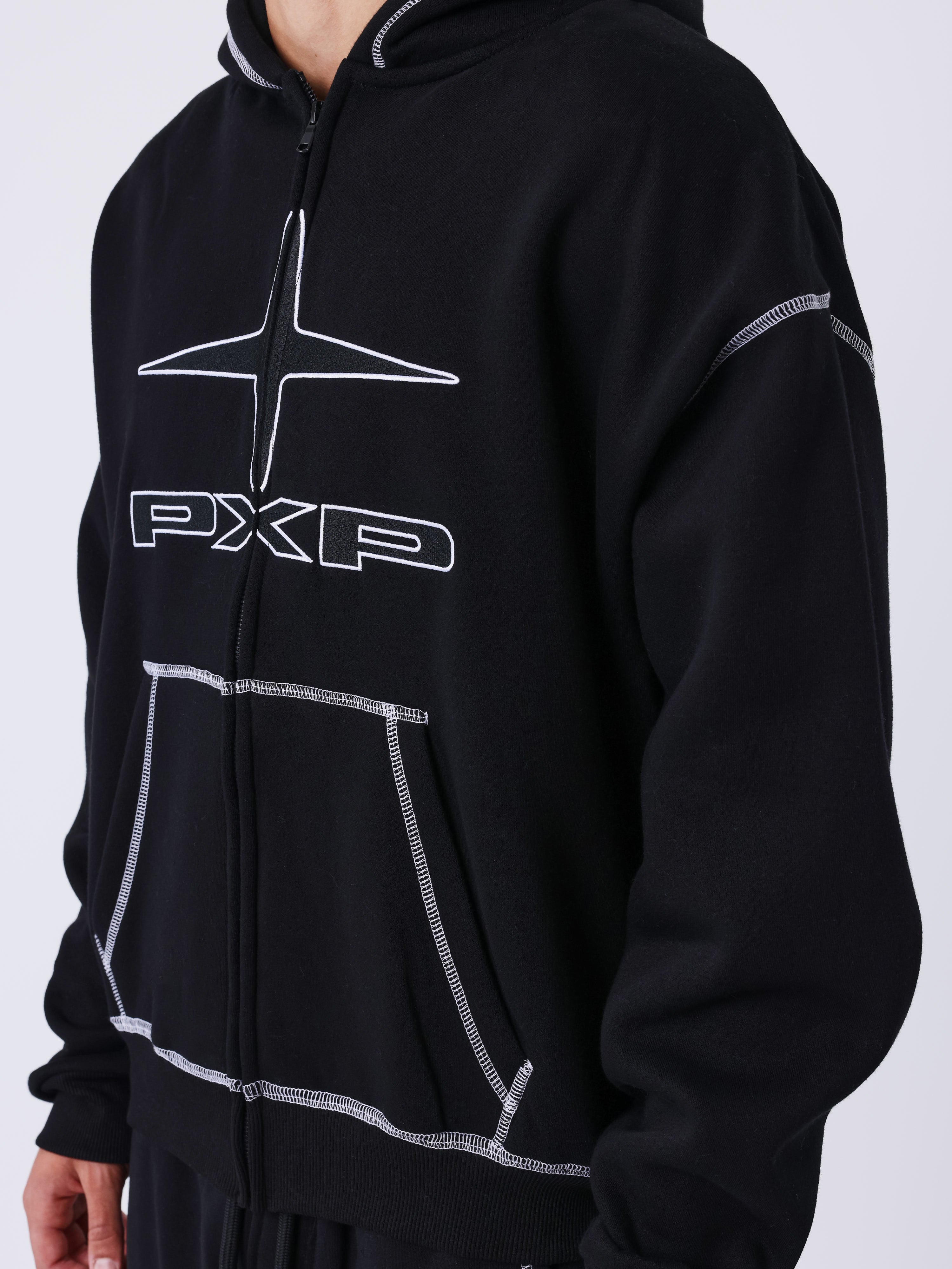 Uk Drip gewatteerde hoodie met rits-4