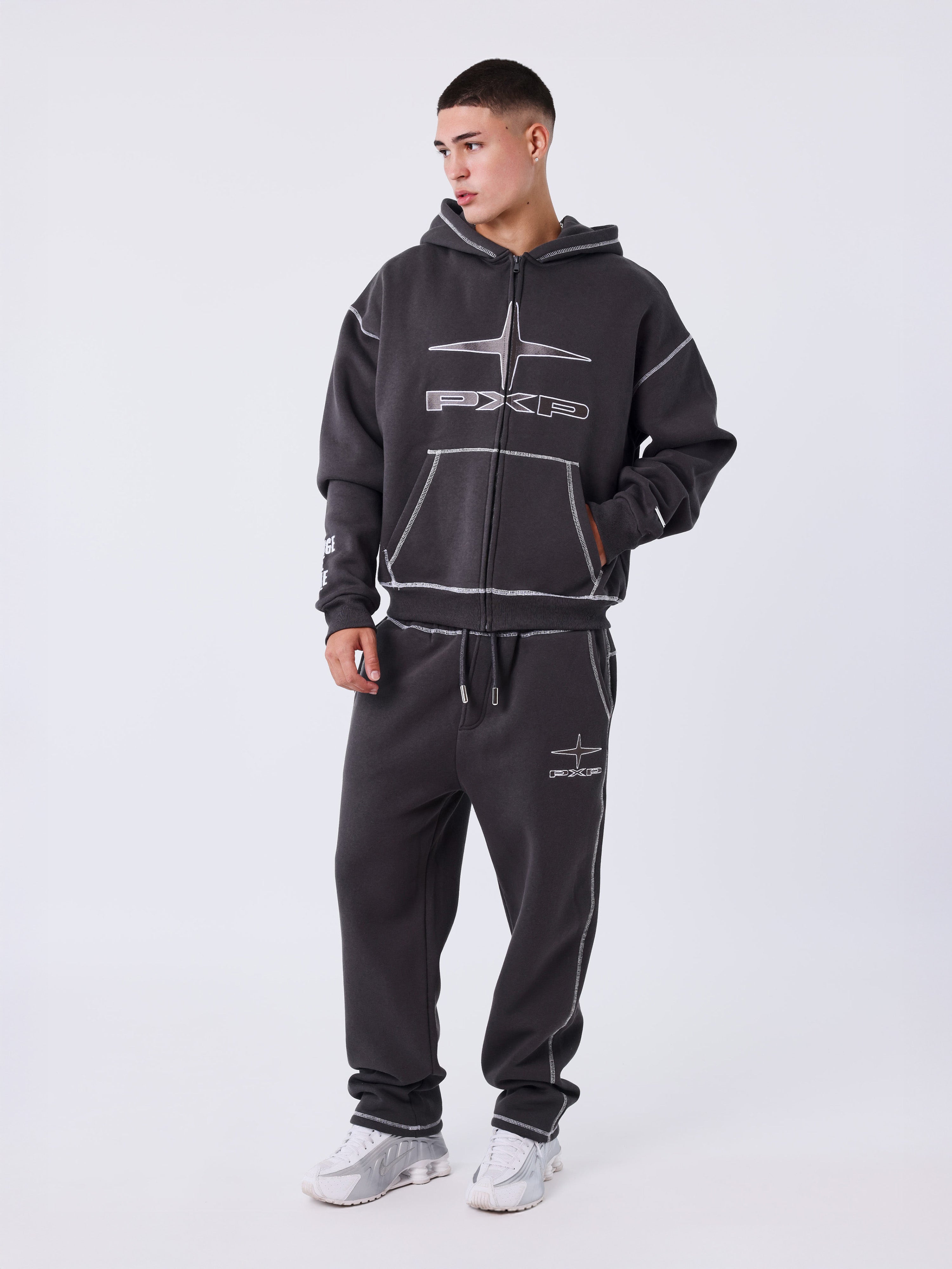 Uk Drip gewatteerde hoodie met rits-9