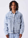 Veste en denim bleu clair délavé
