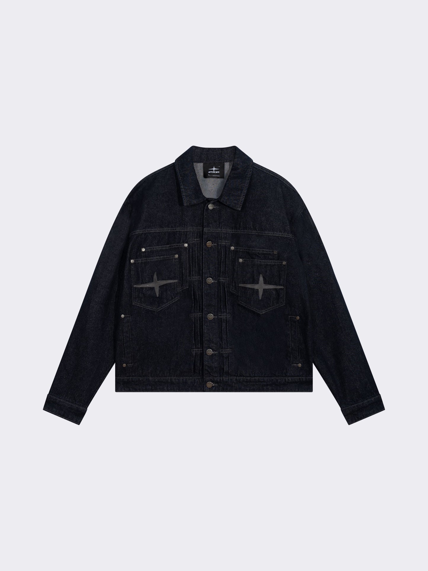 Jaqueta jeans preta desbotada