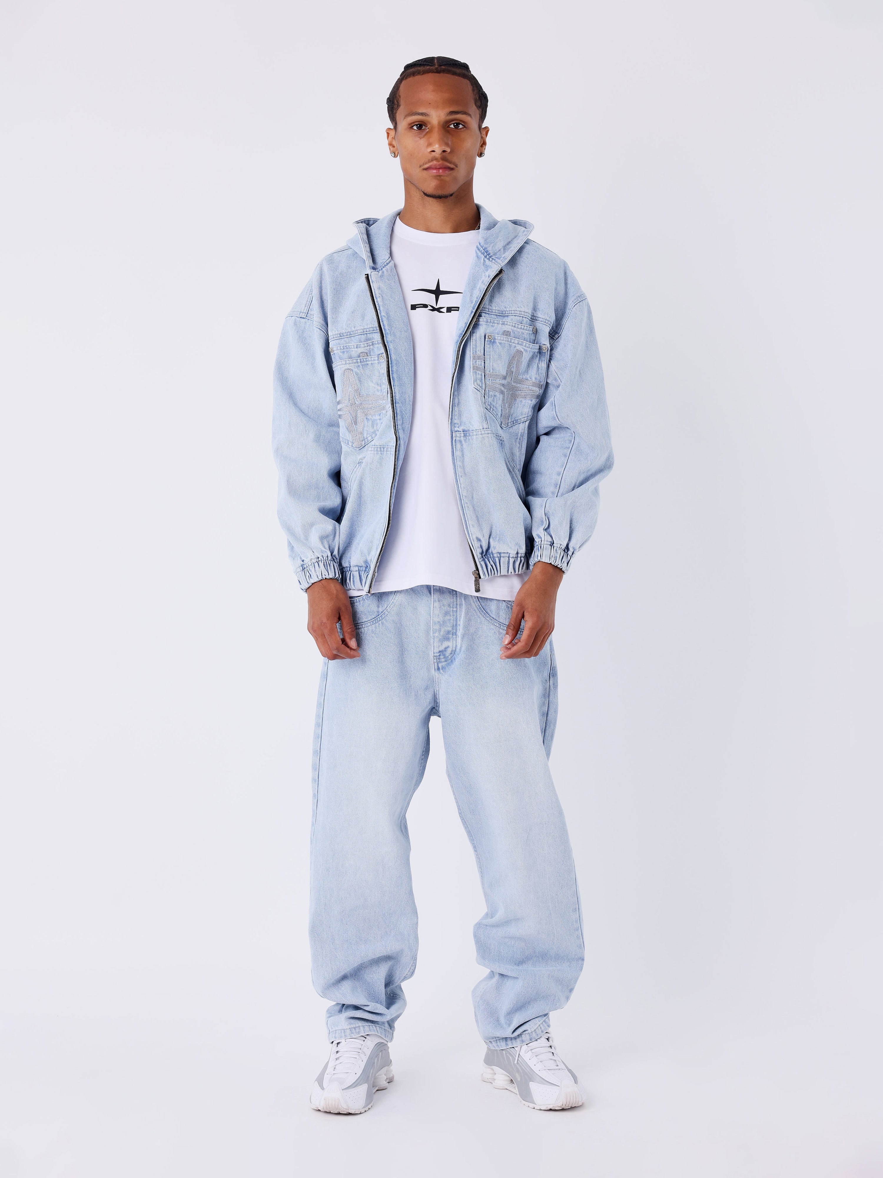 Chaqueta con capucha de denim-5