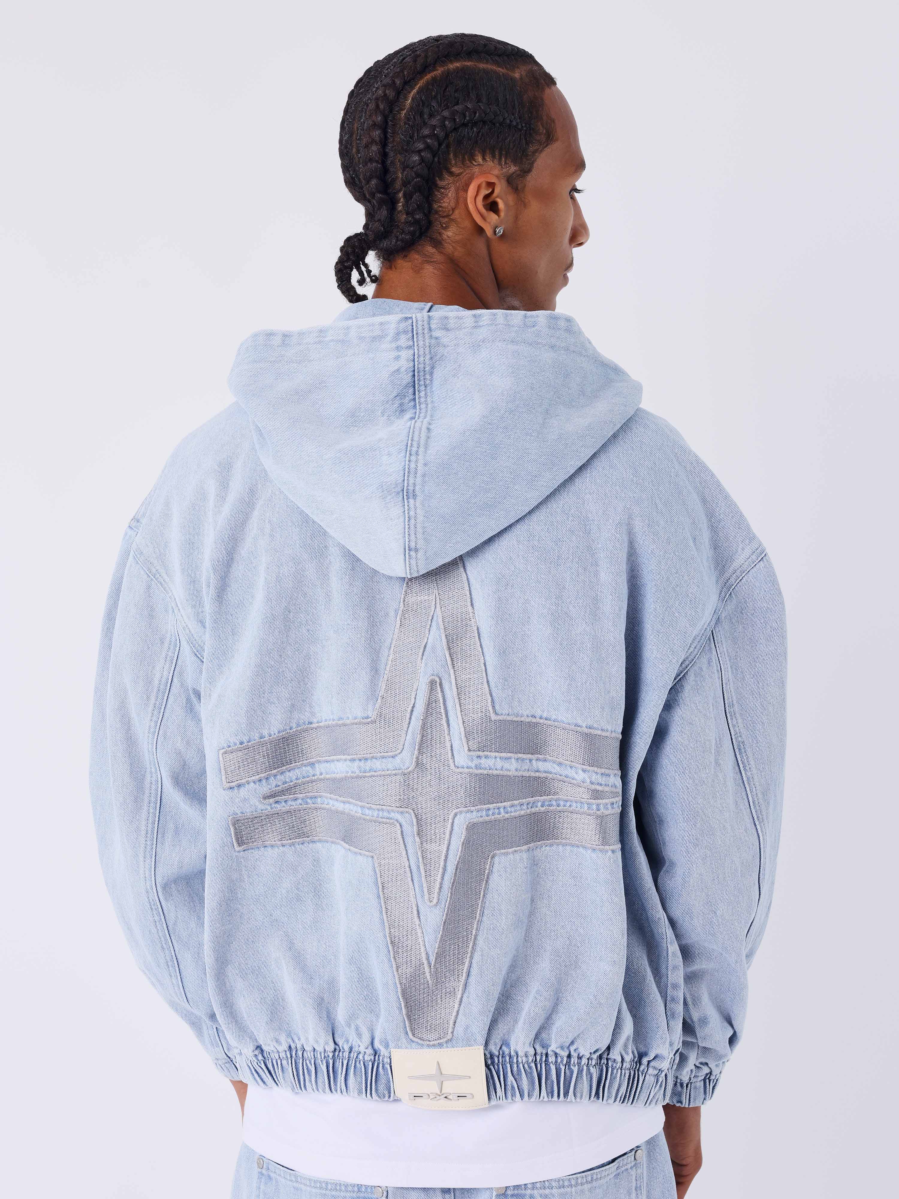 Chaqueta con capucha de denim-2