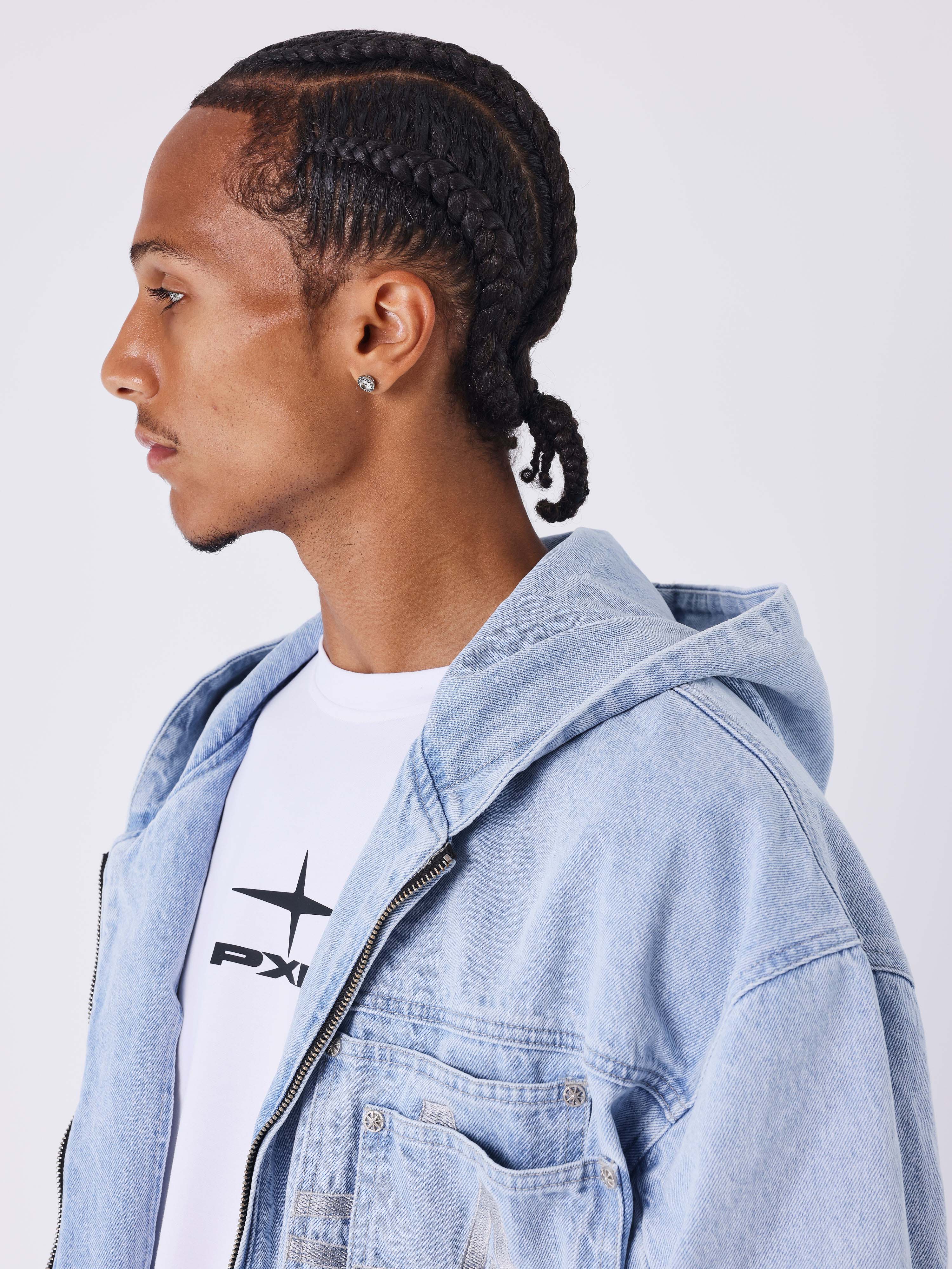 Chaqueta con capucha de denim-3