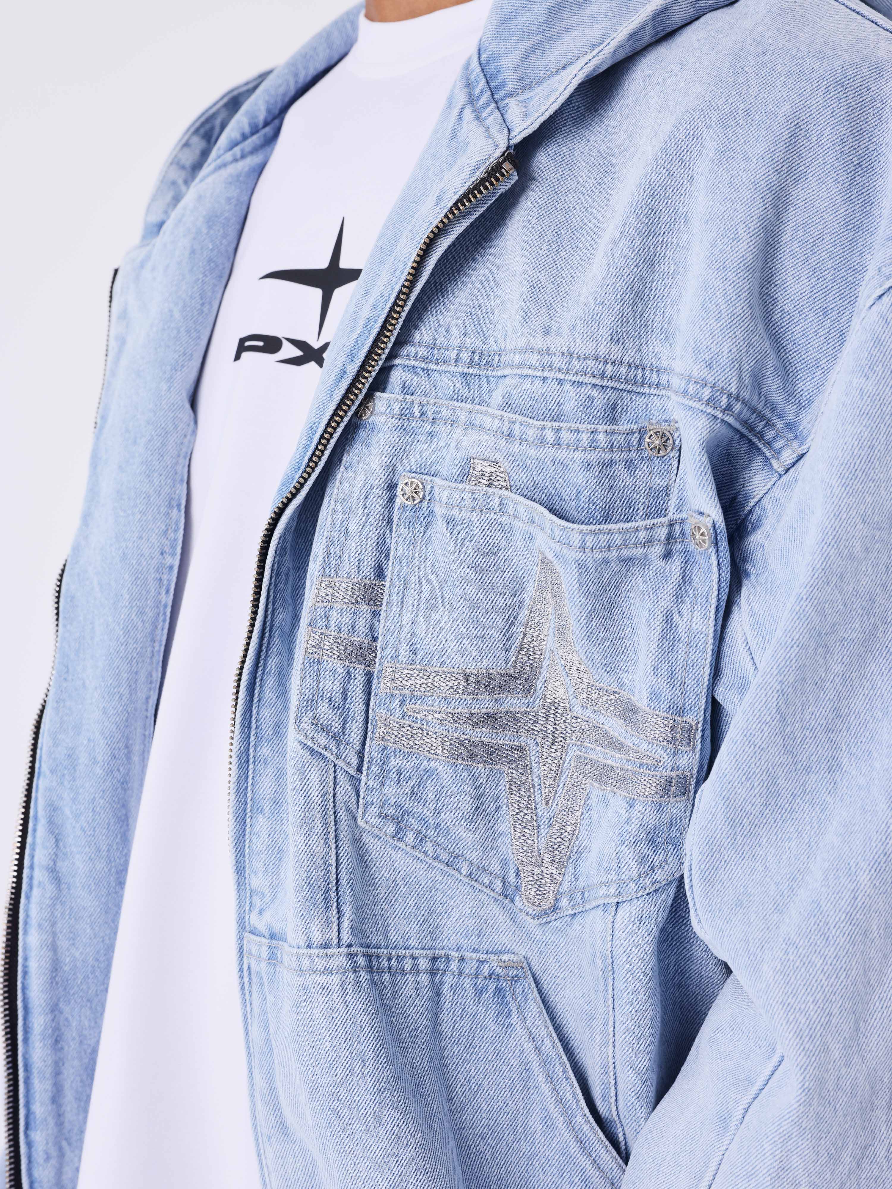 Chaqueta con capucha de denim-4