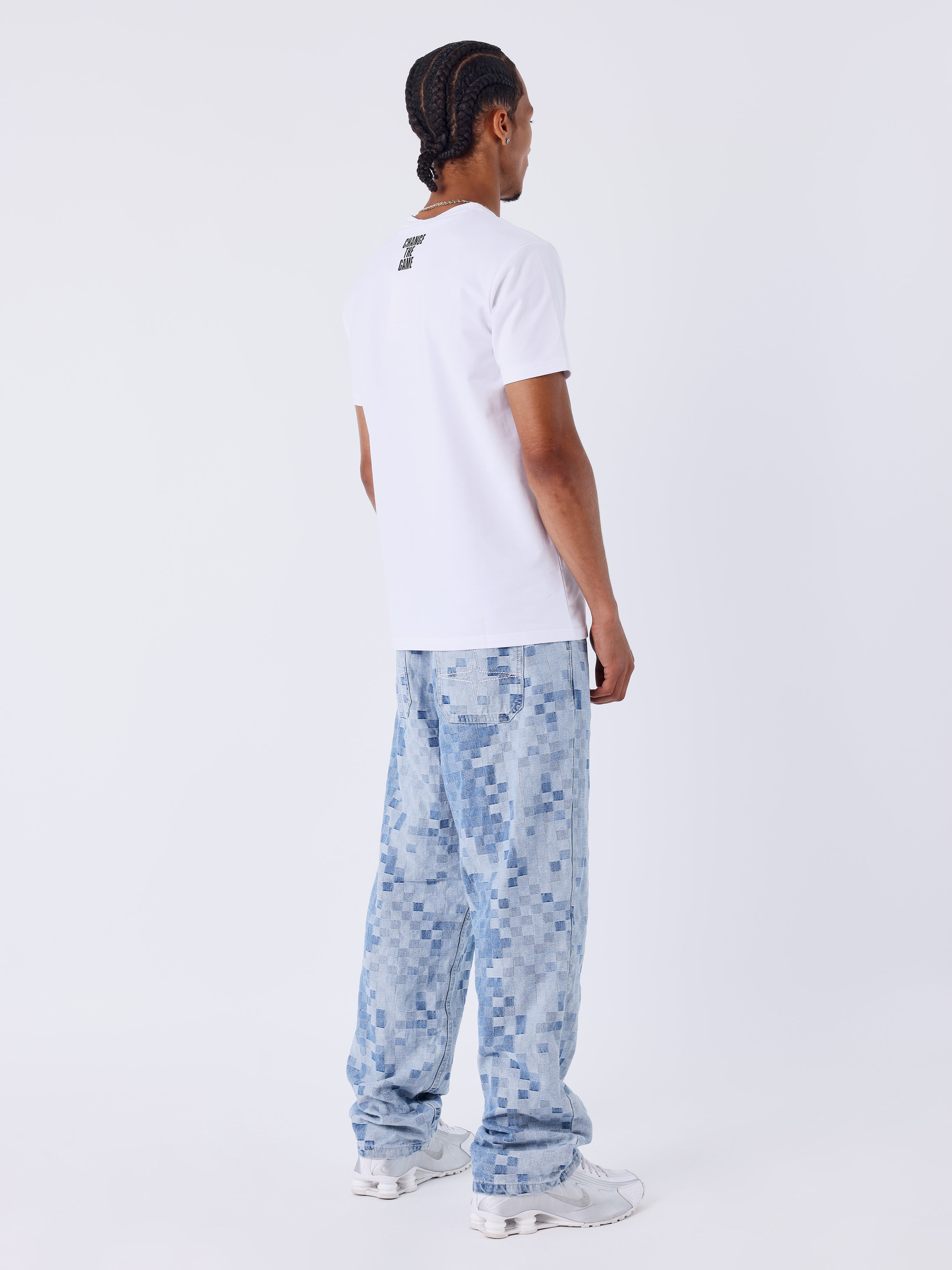 Pixeliertes Karomuster Jeans-2