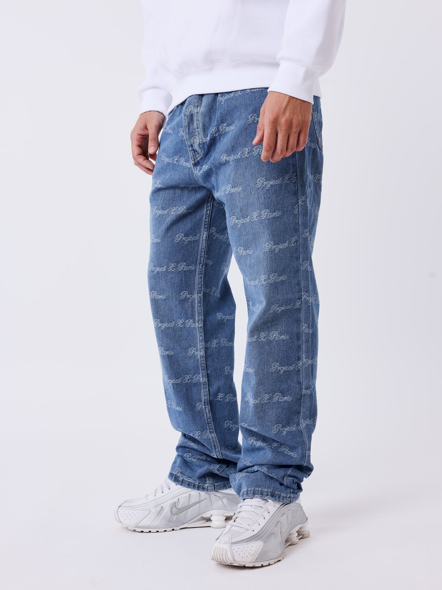 Regular Jeans mit All-over-Muster