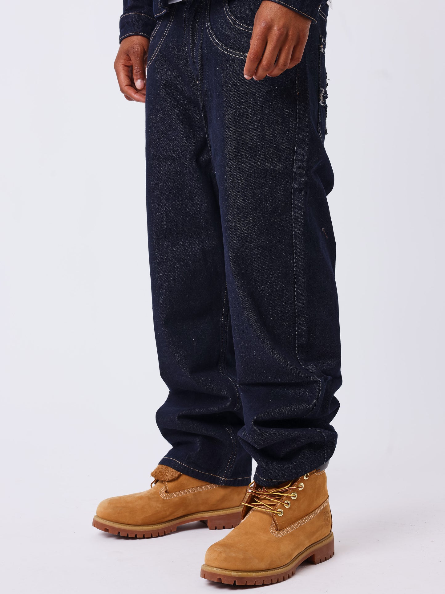 Jean baggy en denim brut