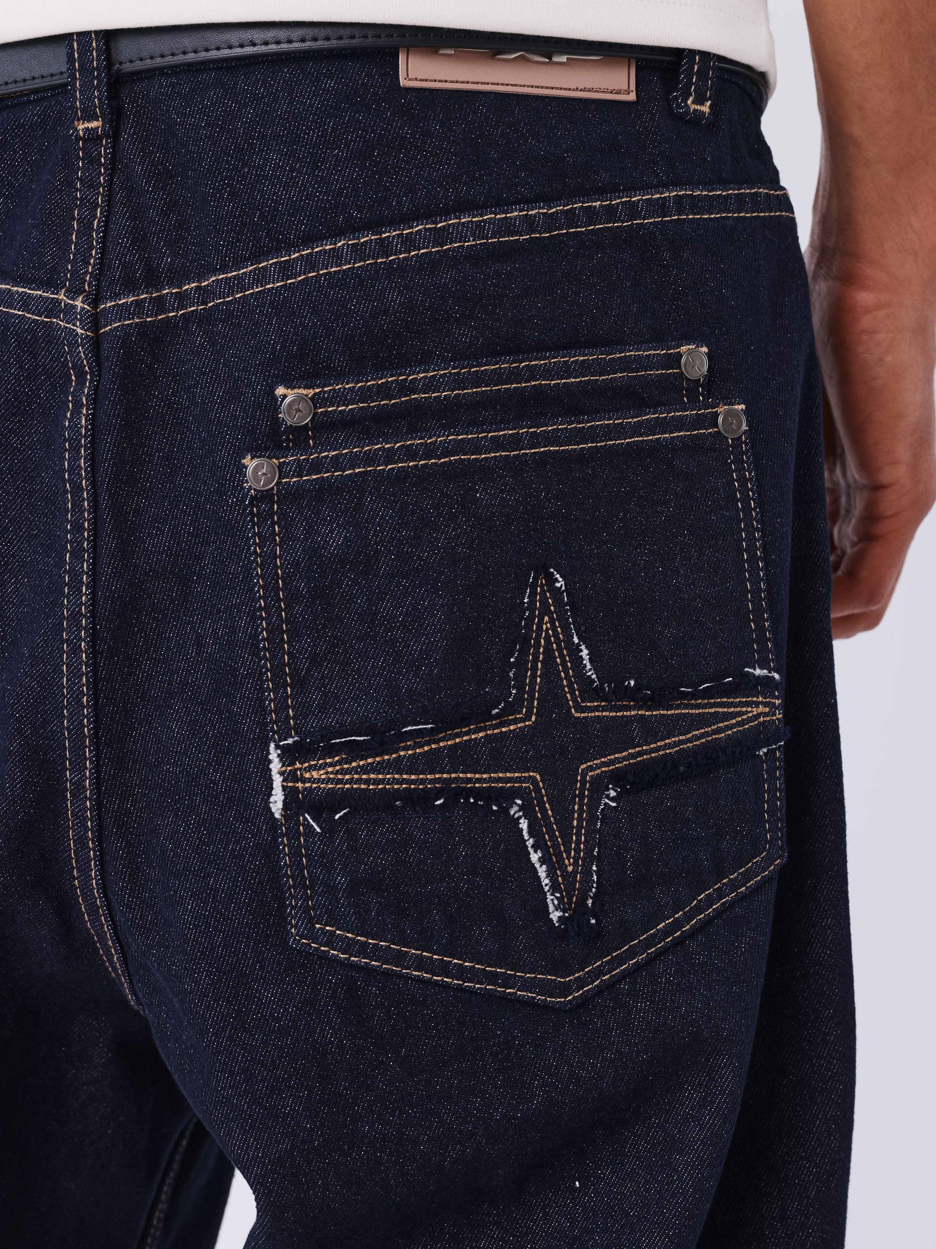 Jeans baggy in denim grezzo-5