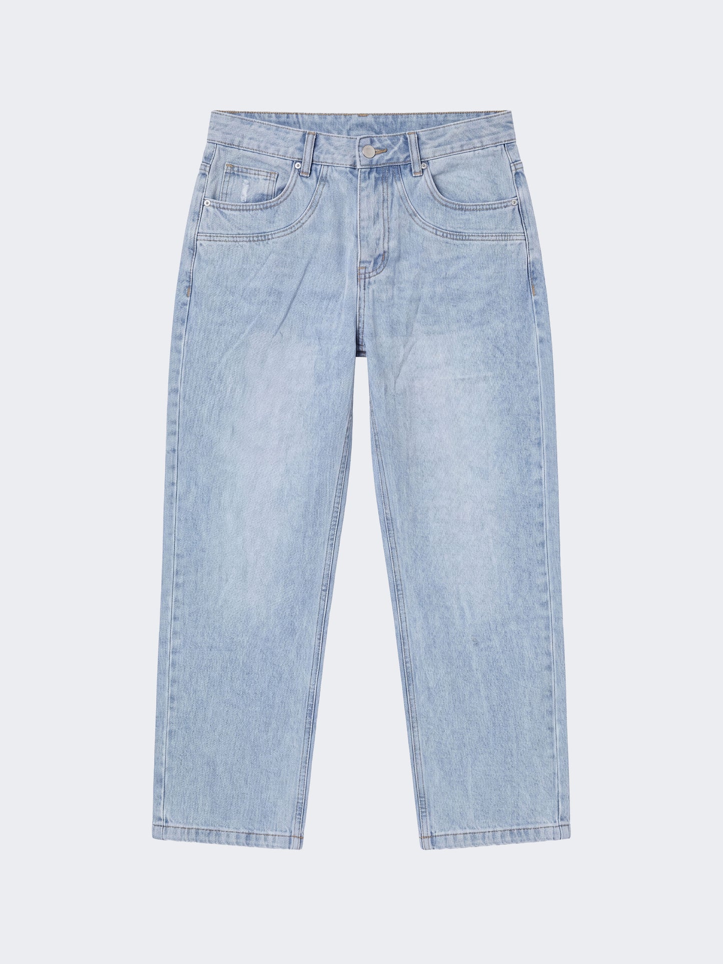 Pantalón baggy de denim azul lavado