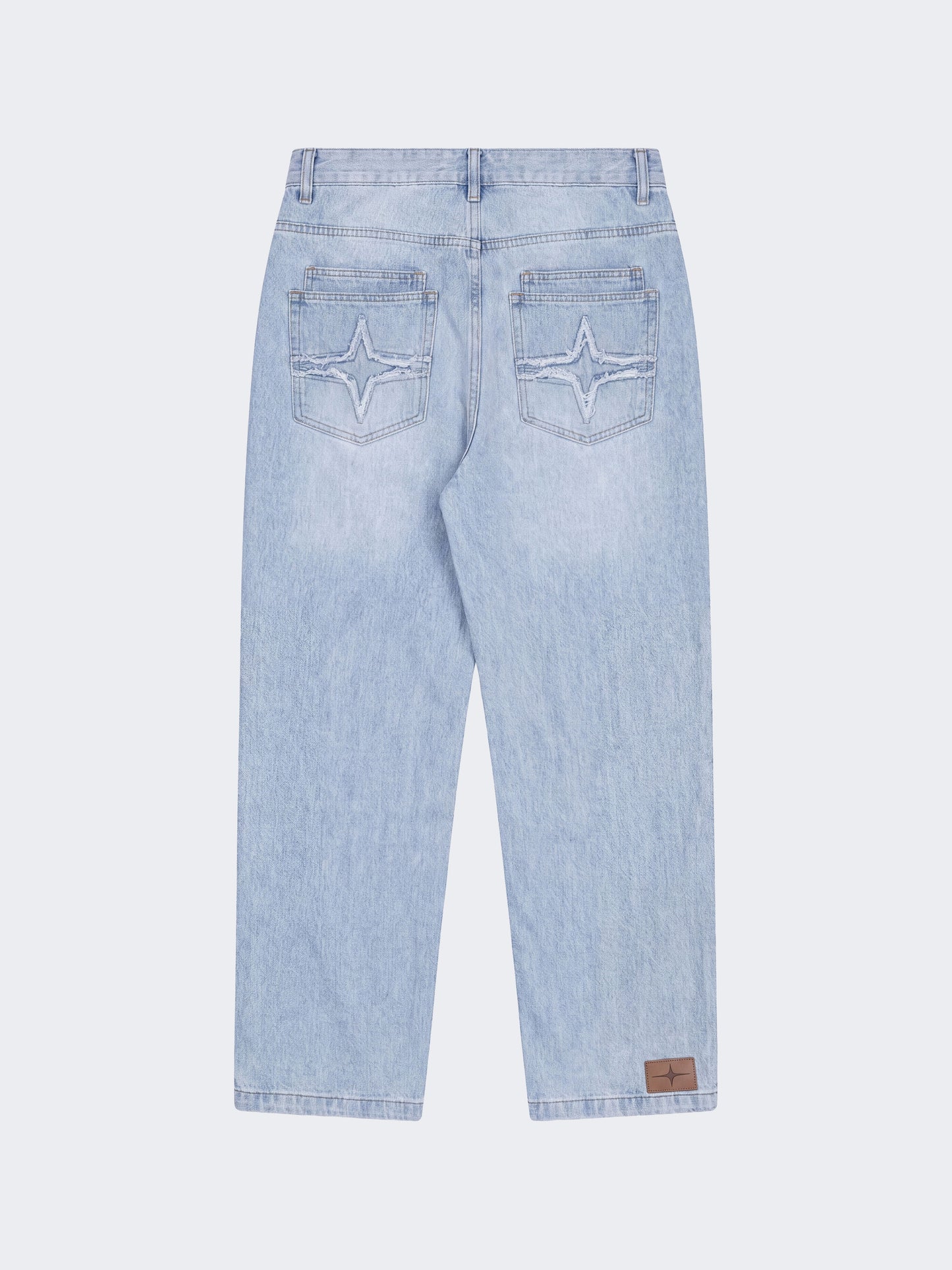 Pantalón baggy de denim azul lavado