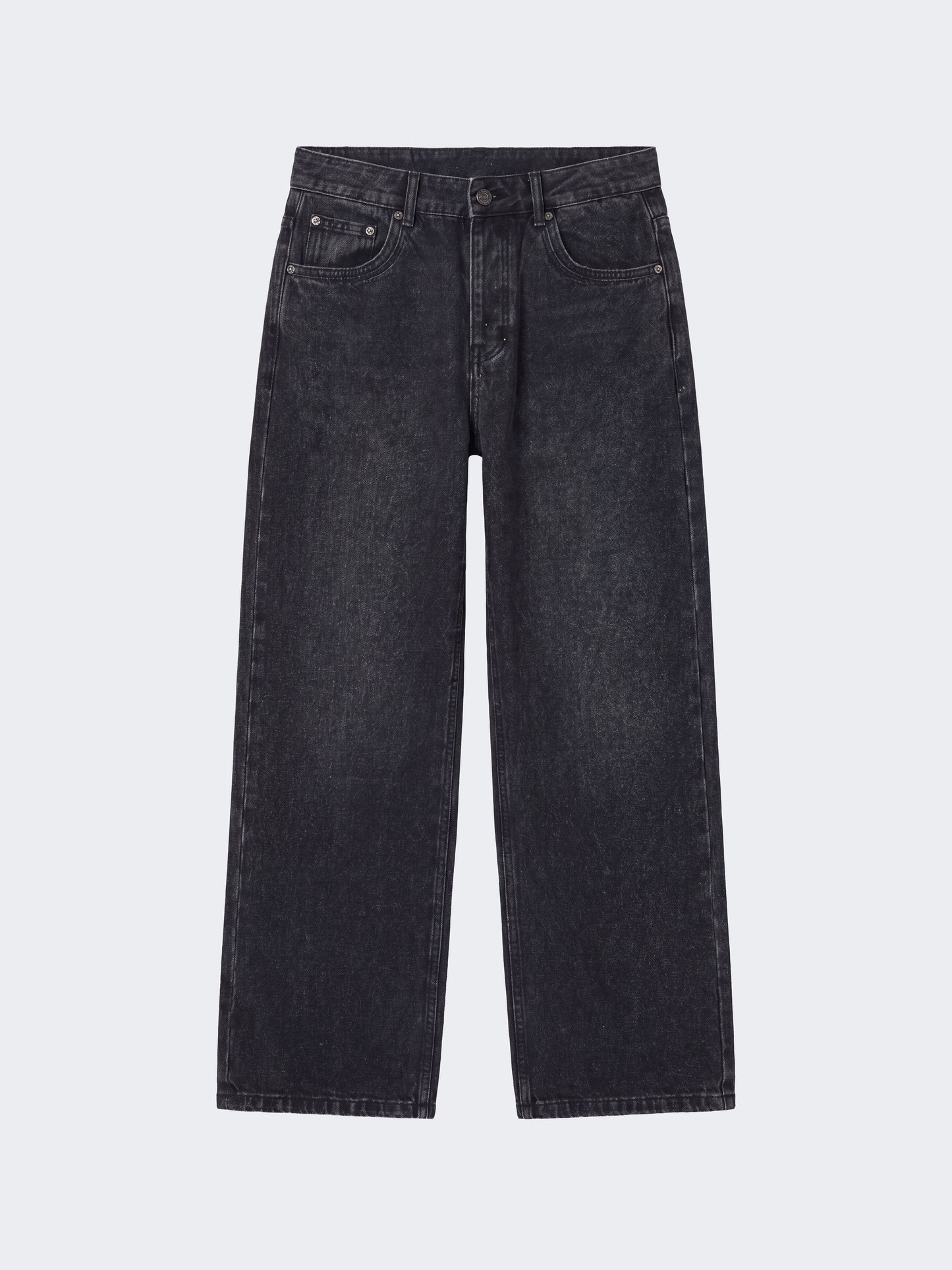 Jean baggy en denim noir délavé