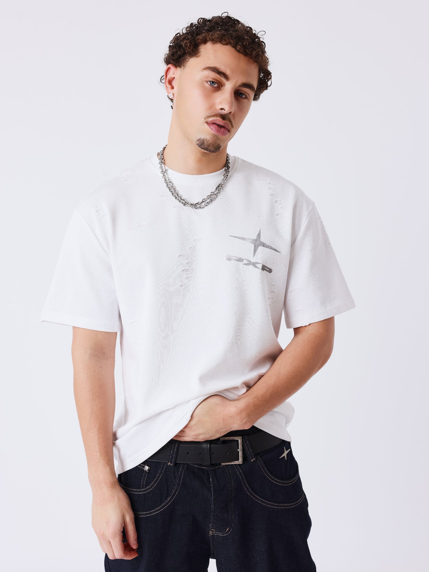 Camiseta com efeito texturizado