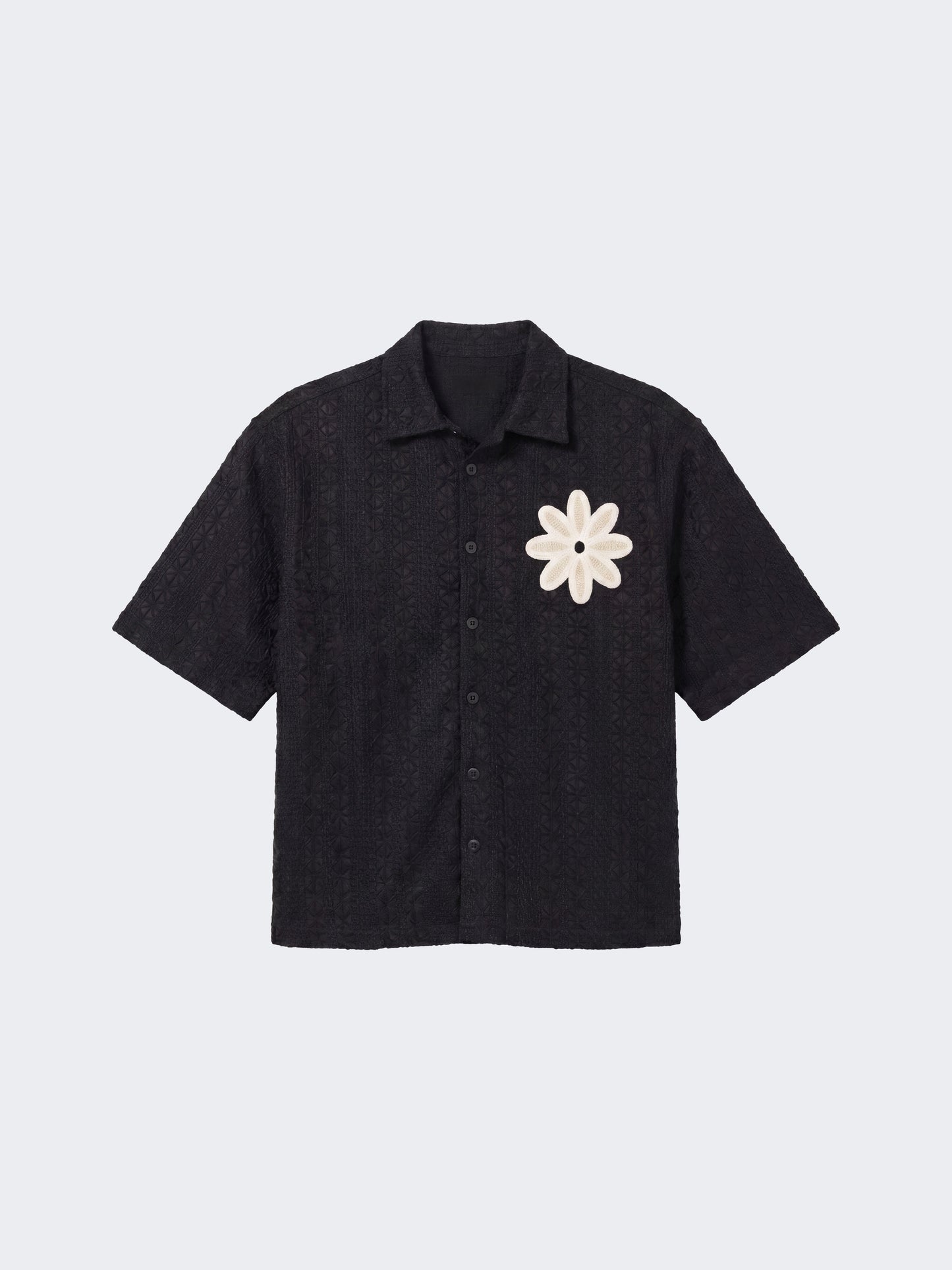 Chemise brodée ajourée avec fleur