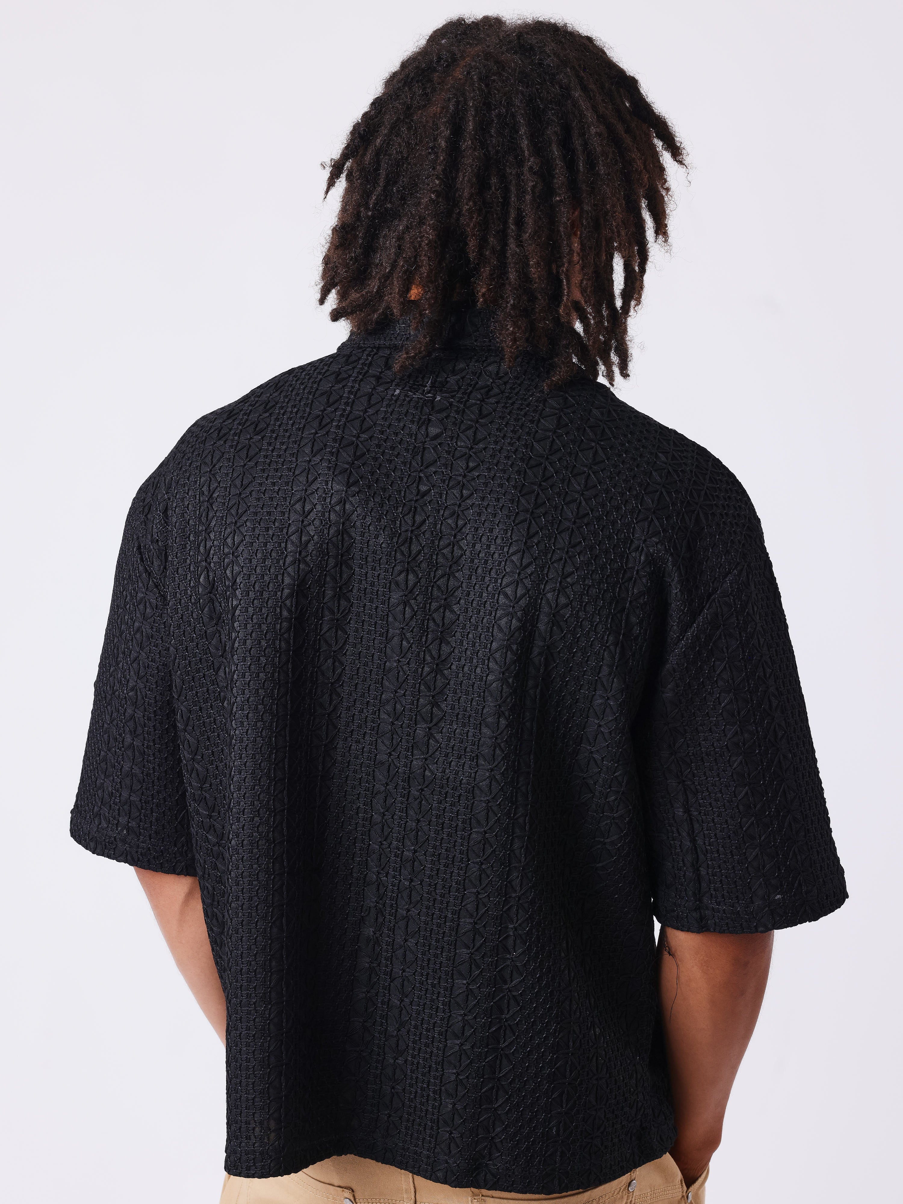 Chemise brodée ajourée avec fleur-2