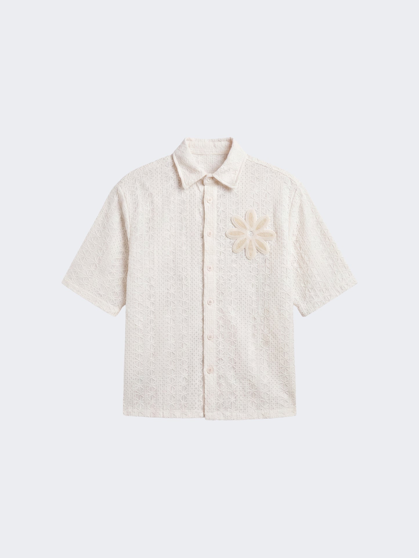 Camisa bordada calada con flor