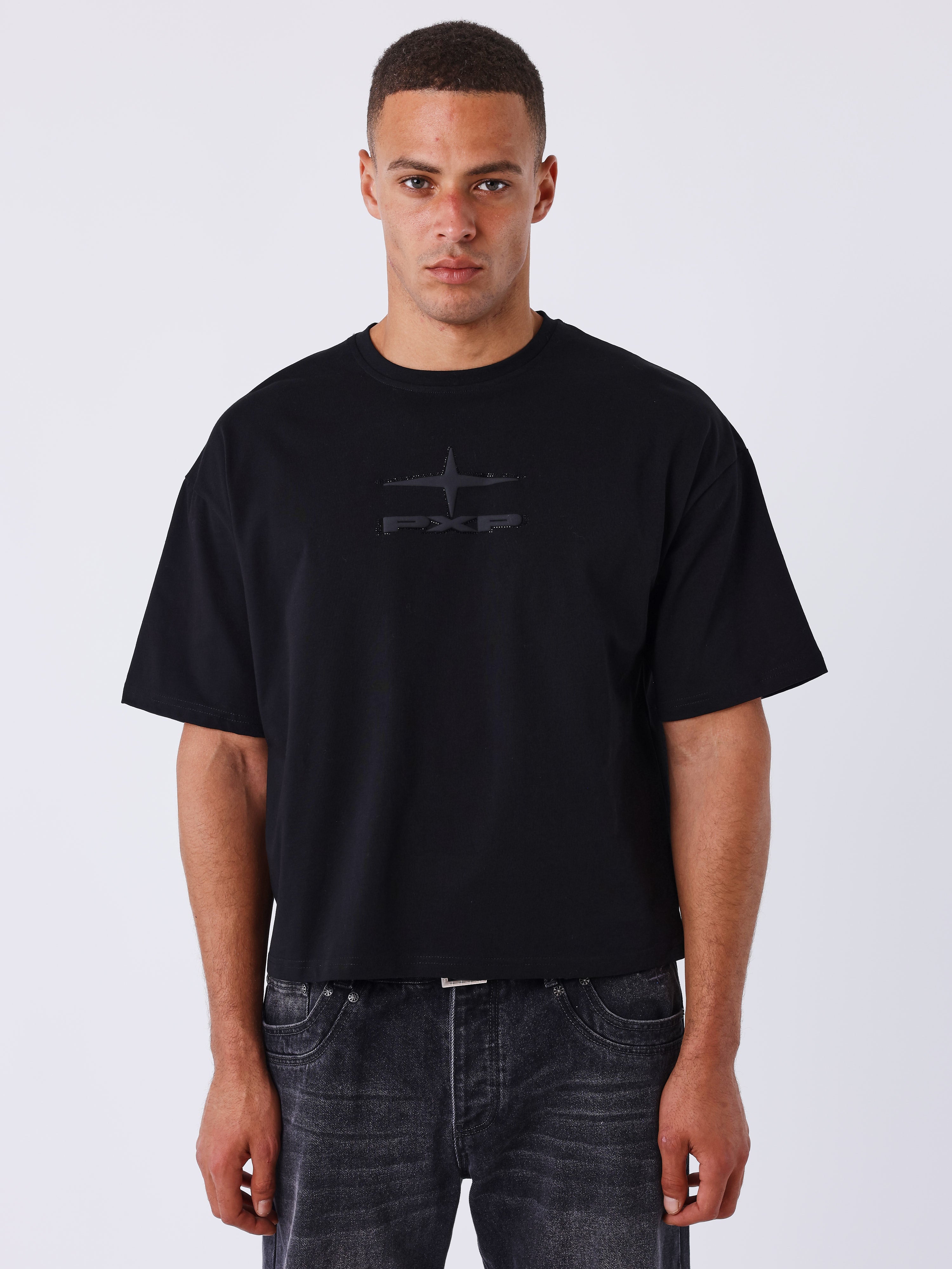 Camiseta de manga corta con strass-1