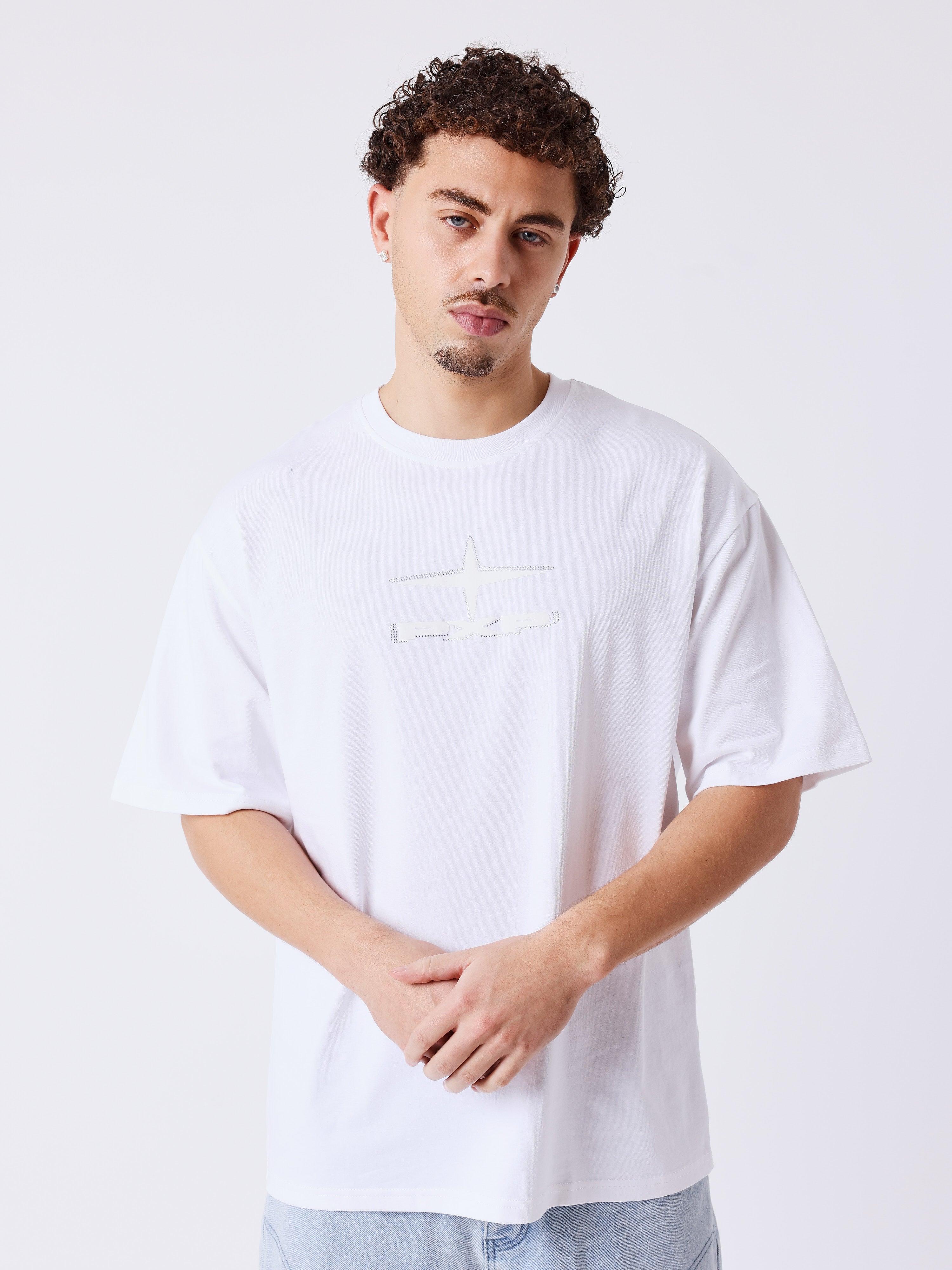 Camiseta de manga corta con strass-1
