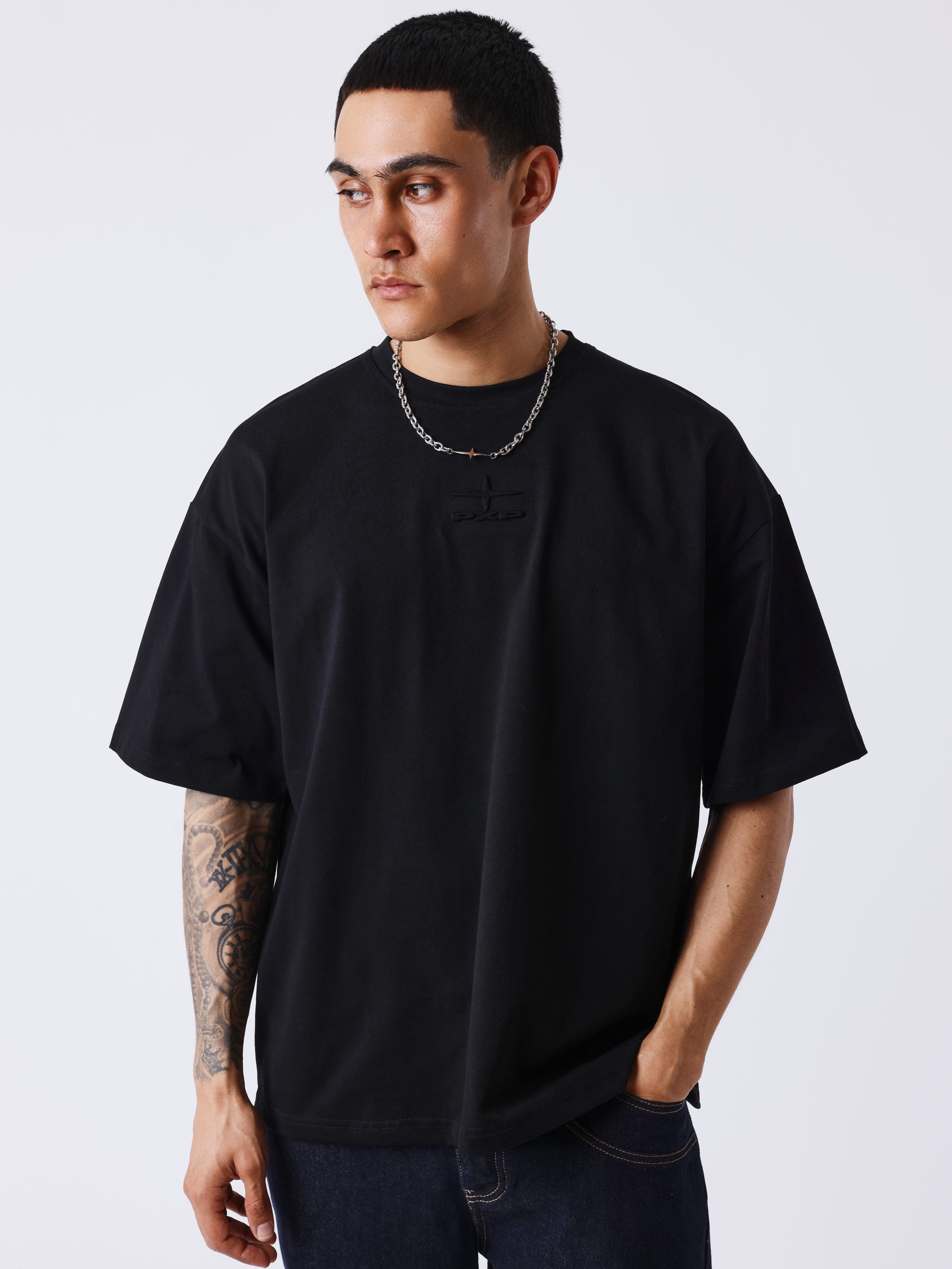 T-shirt à motif embossé-1